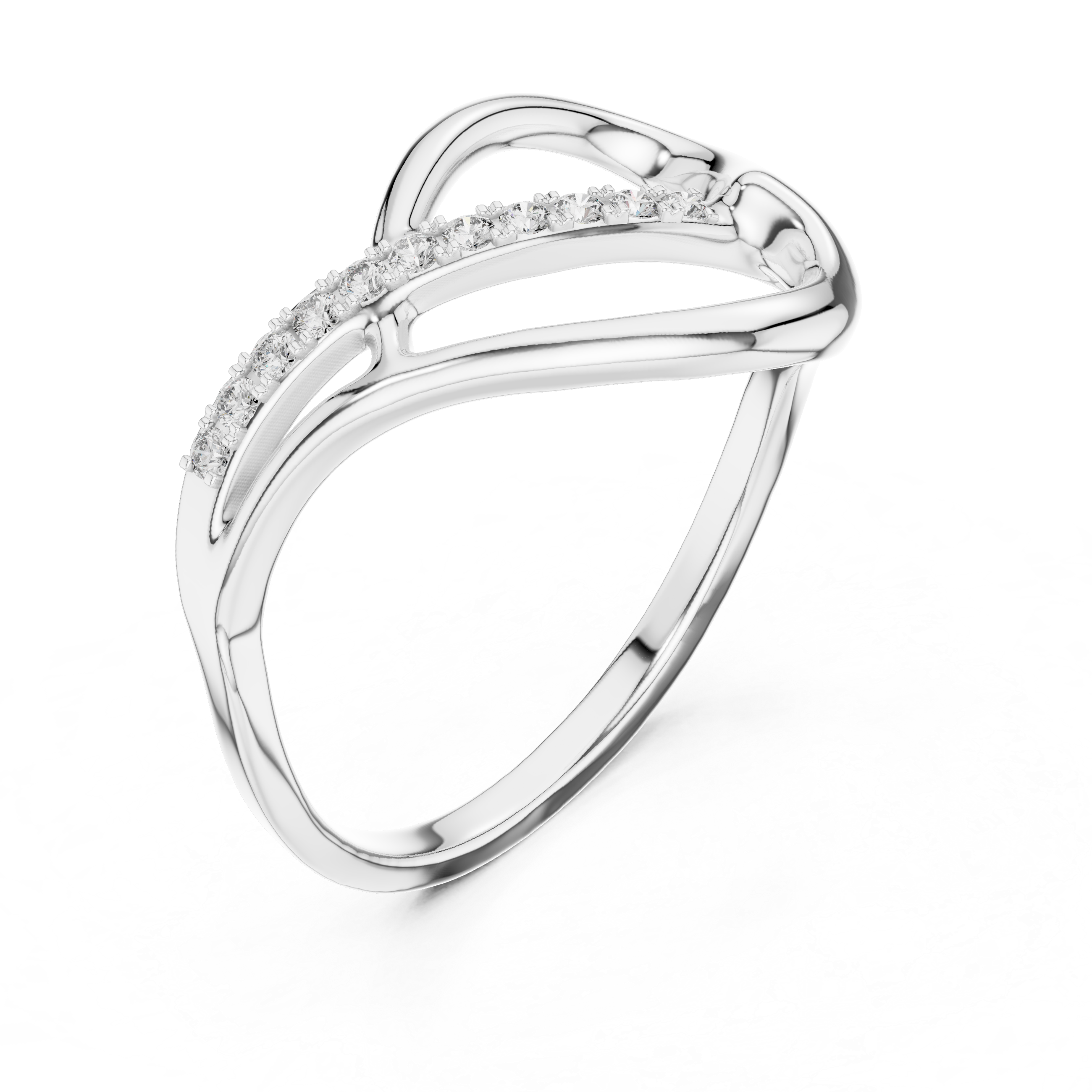 Infinity Twist Pavé Diamond Ring
