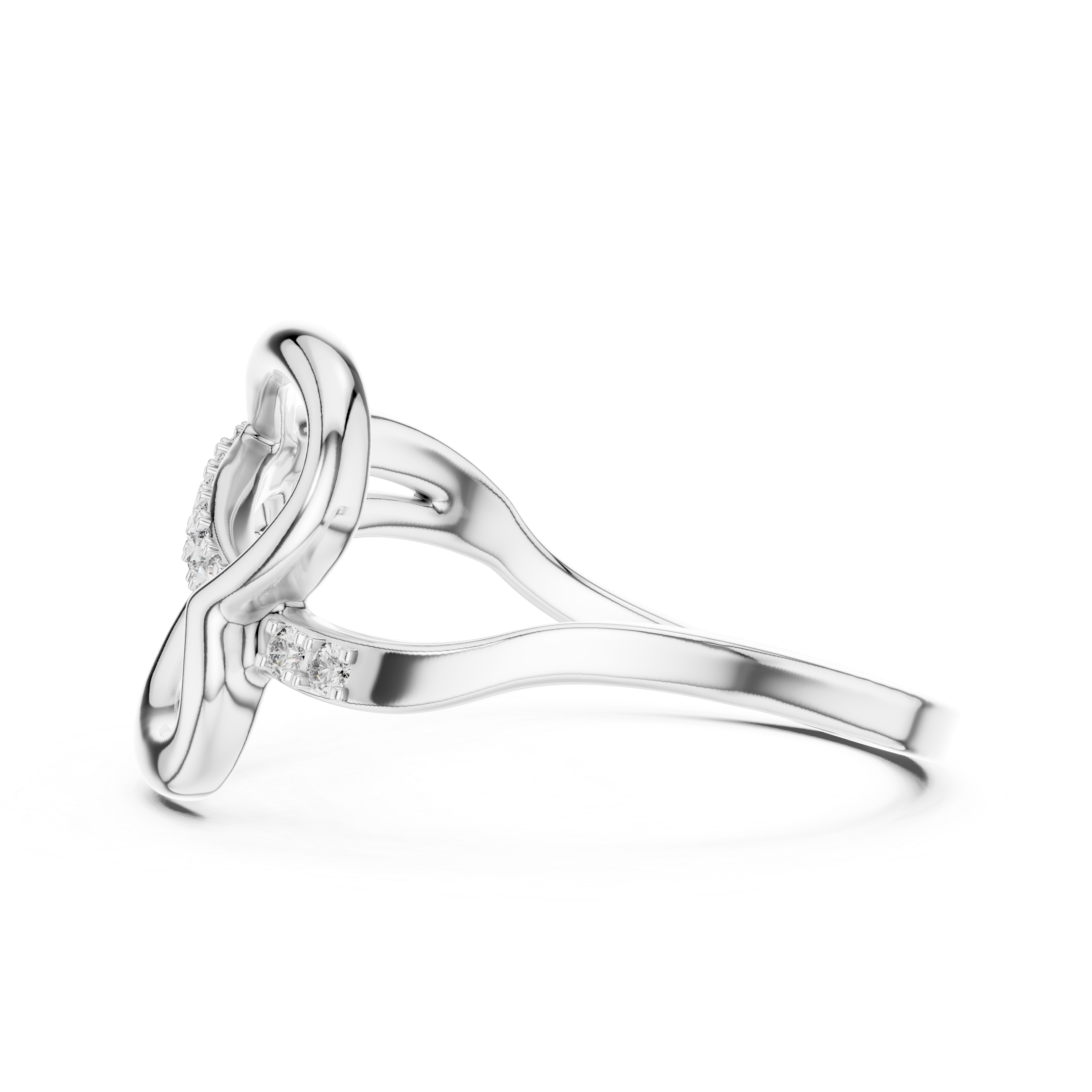 Infinity Twist Pavé Diamond Ring