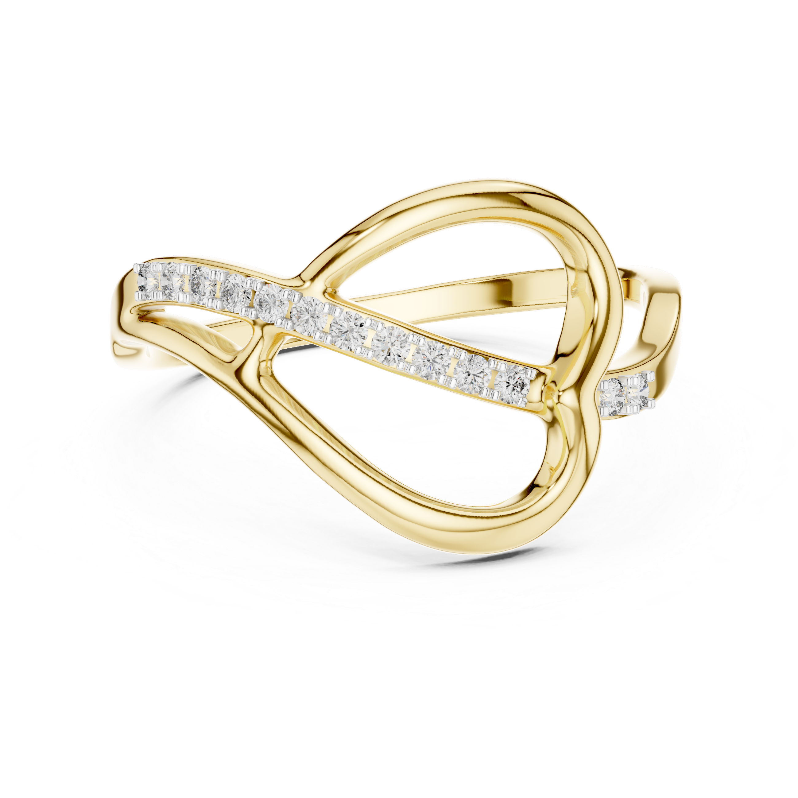 Infinity Twist Pavé Diamond Ring