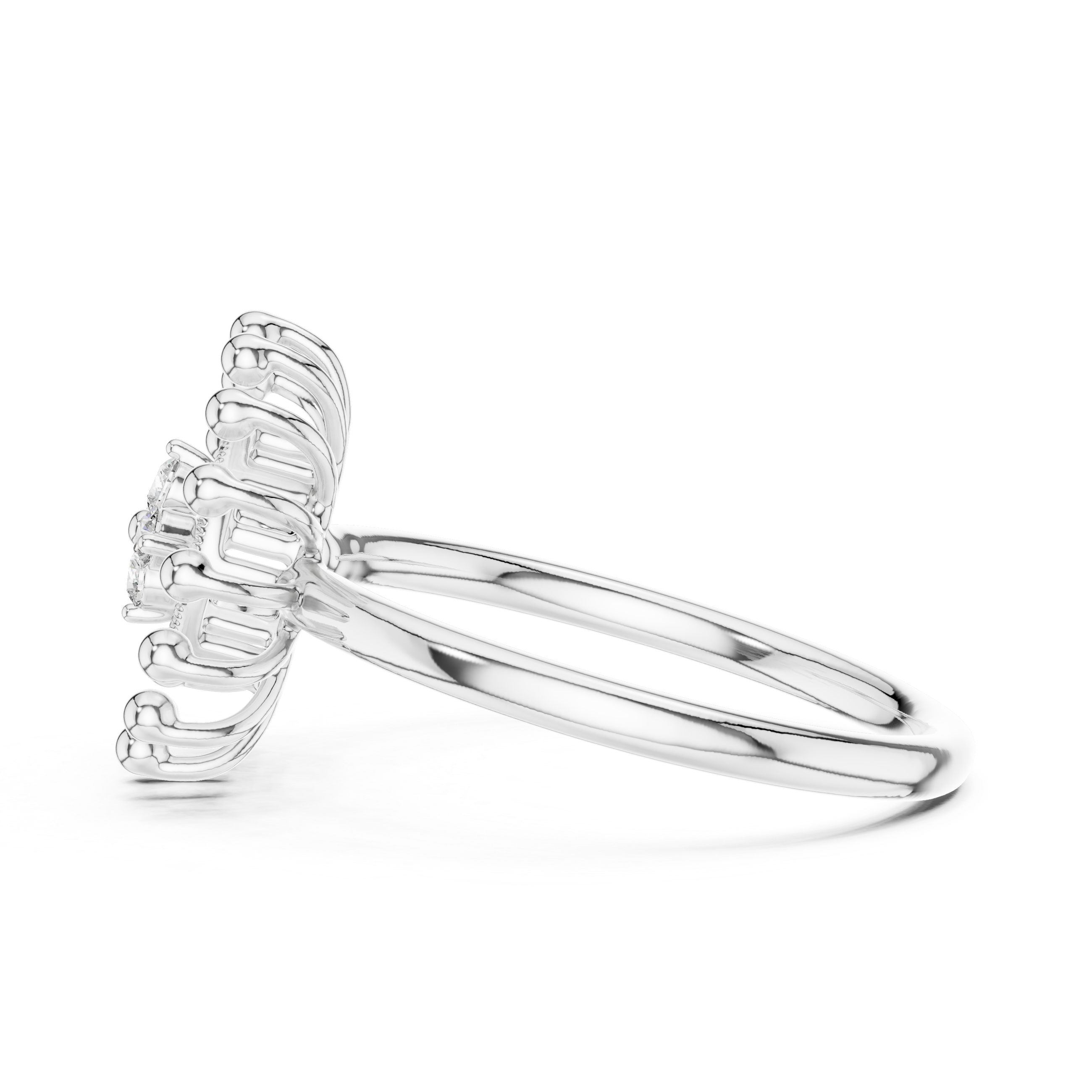 Sunburst Diamond Halo Ring