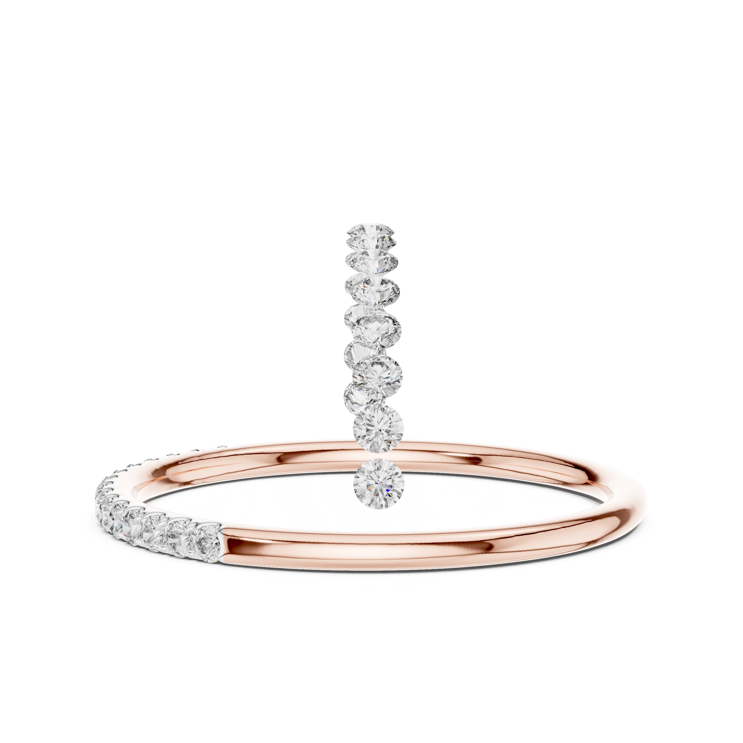Minimalist Half Eternity Diamond Band Ring