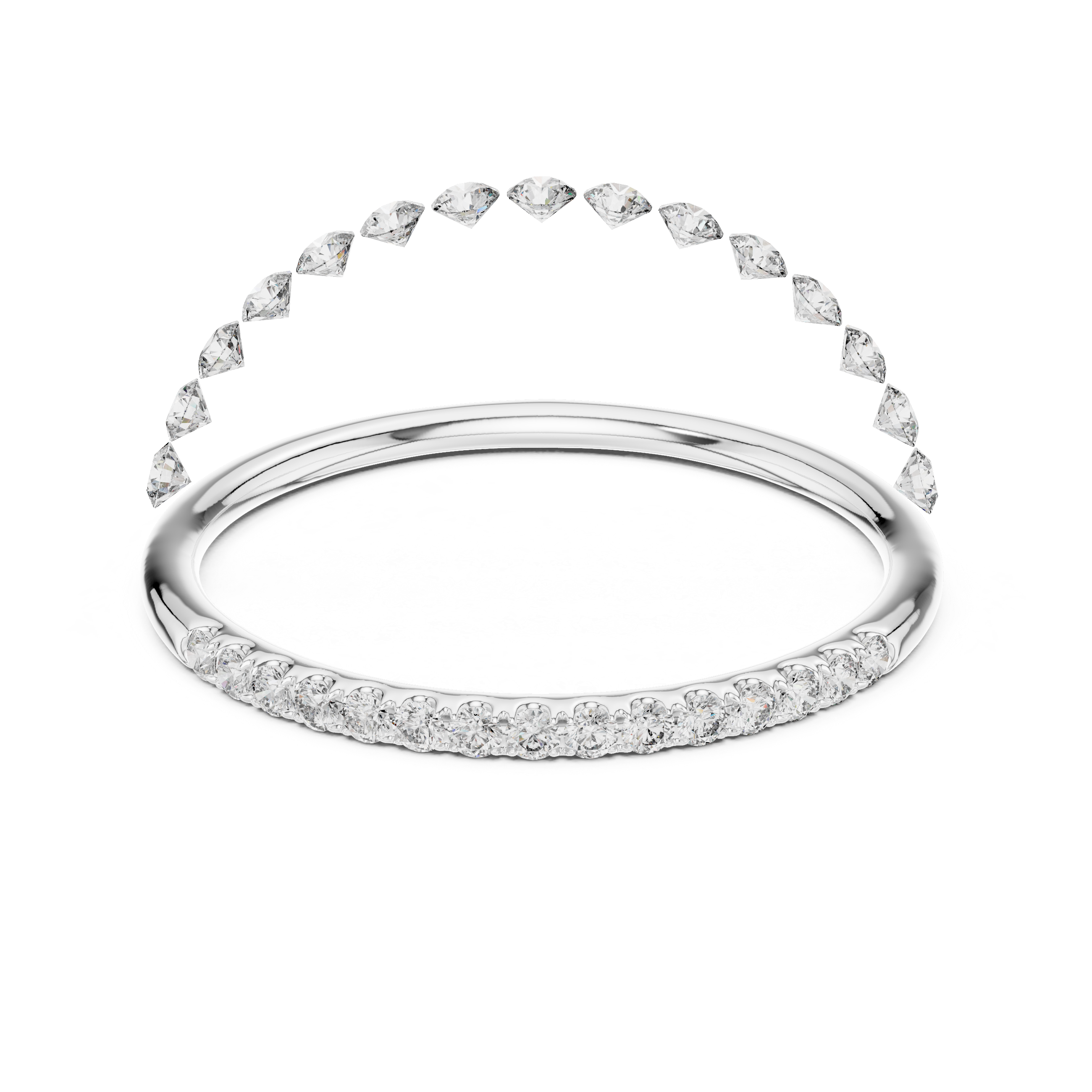 Minimalist Half Eternity Diamond Band Ring