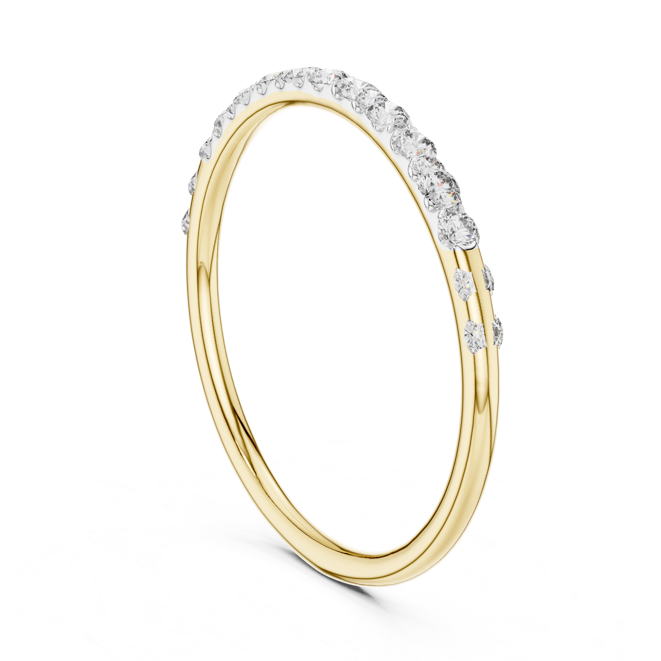 Minimalist Half Eternity Diamond Band Ring