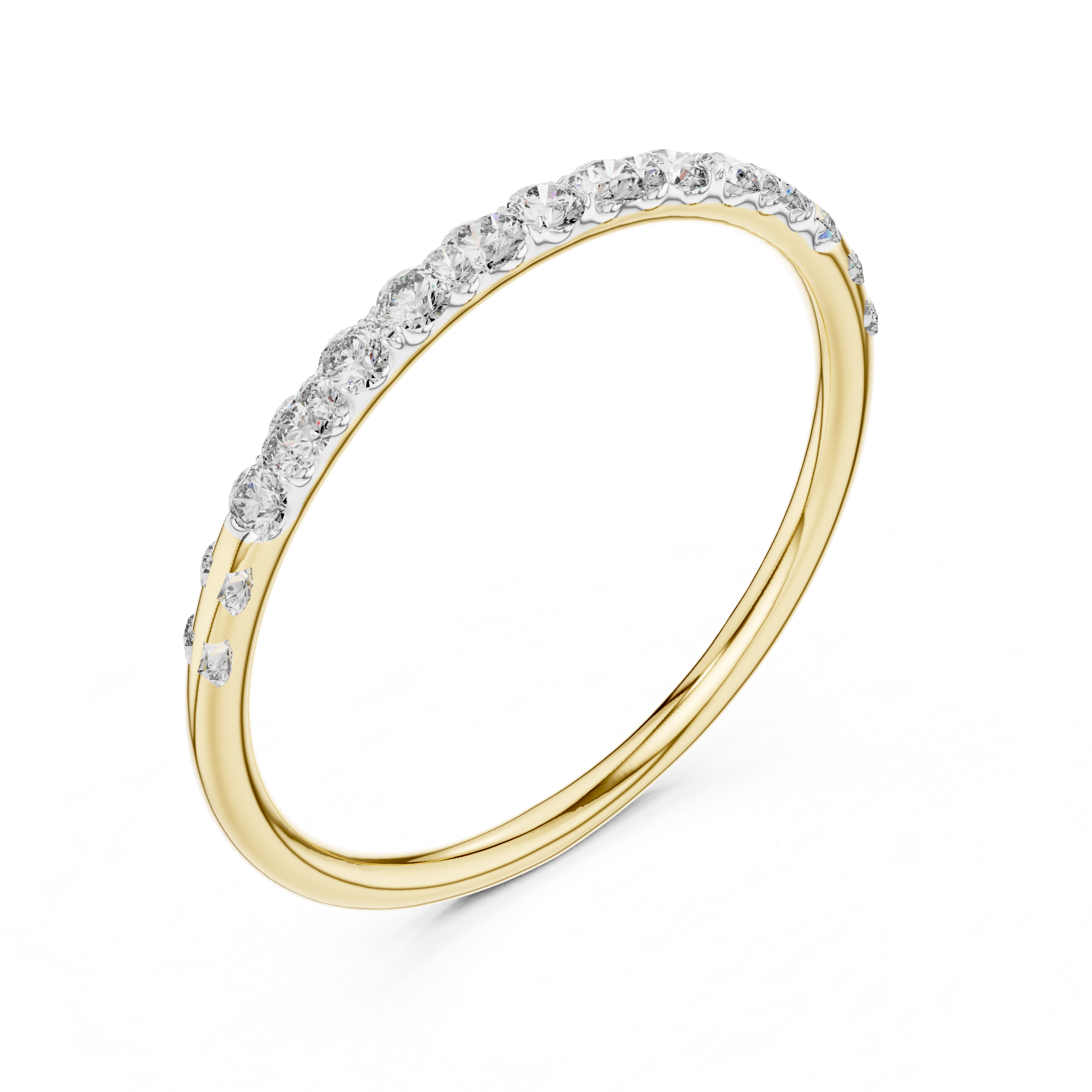 Minimalist Half Eternity Diamond Band Ring