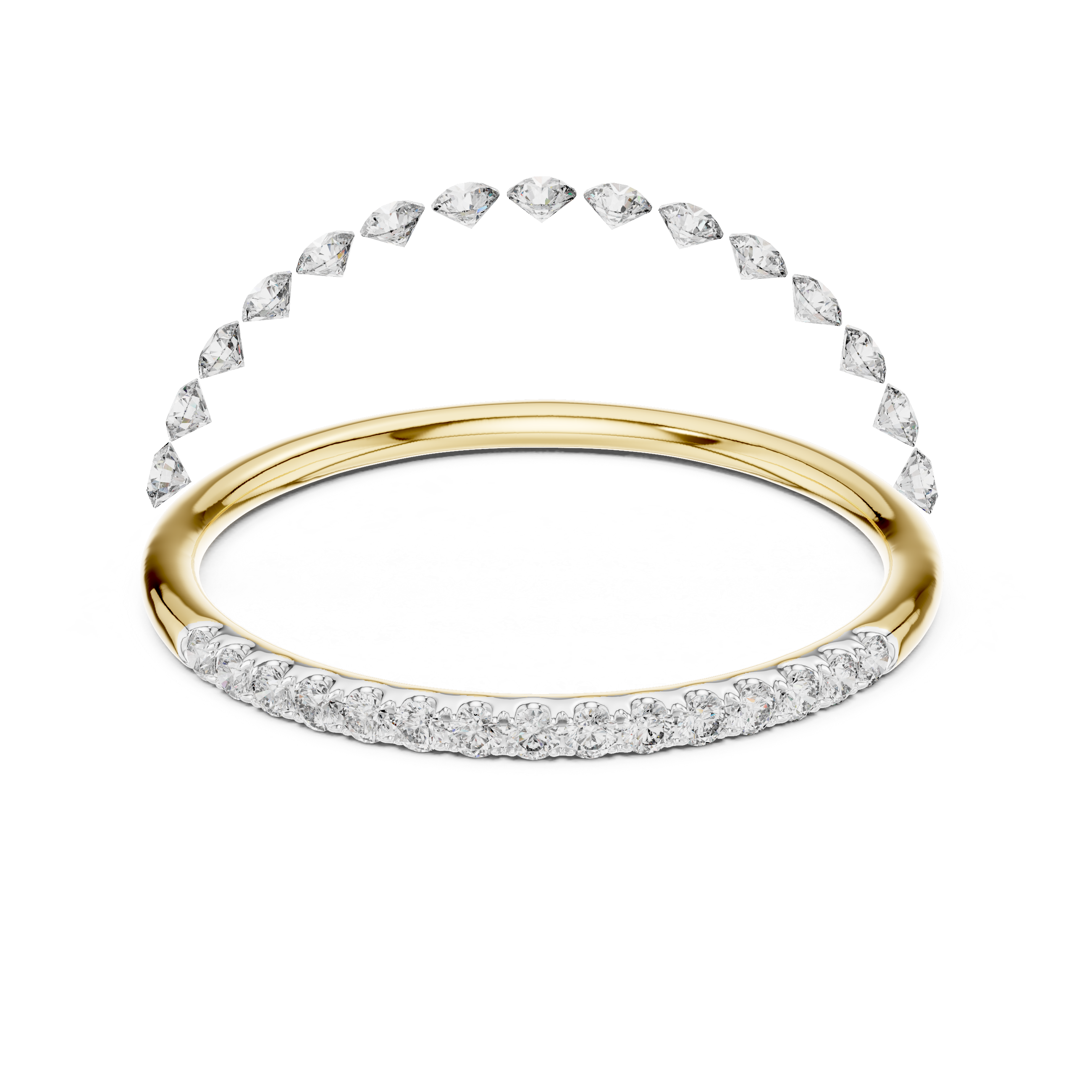 Minimalist Half Eternity Diamond Band Ring