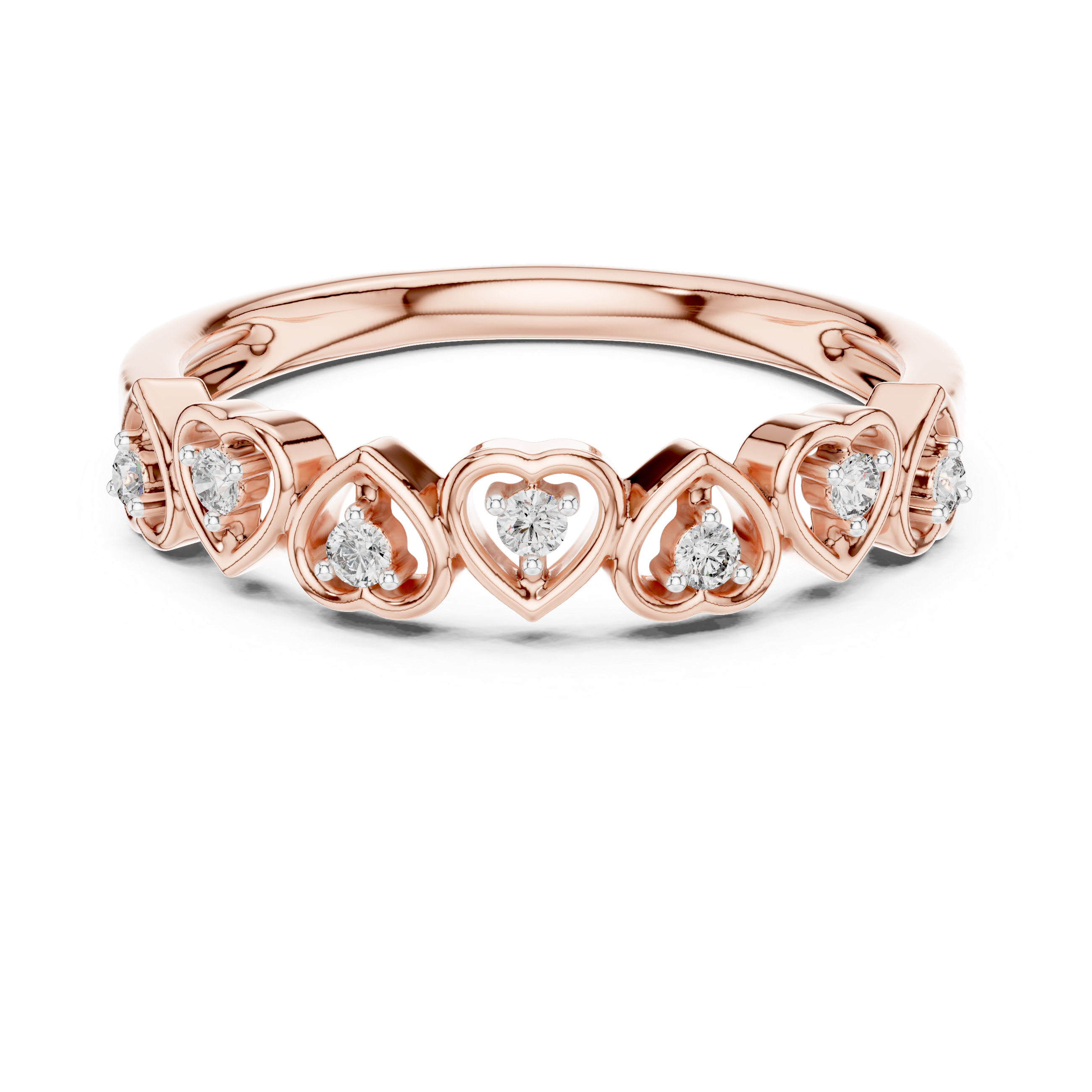 Diamond Heart Eternity Style Ring