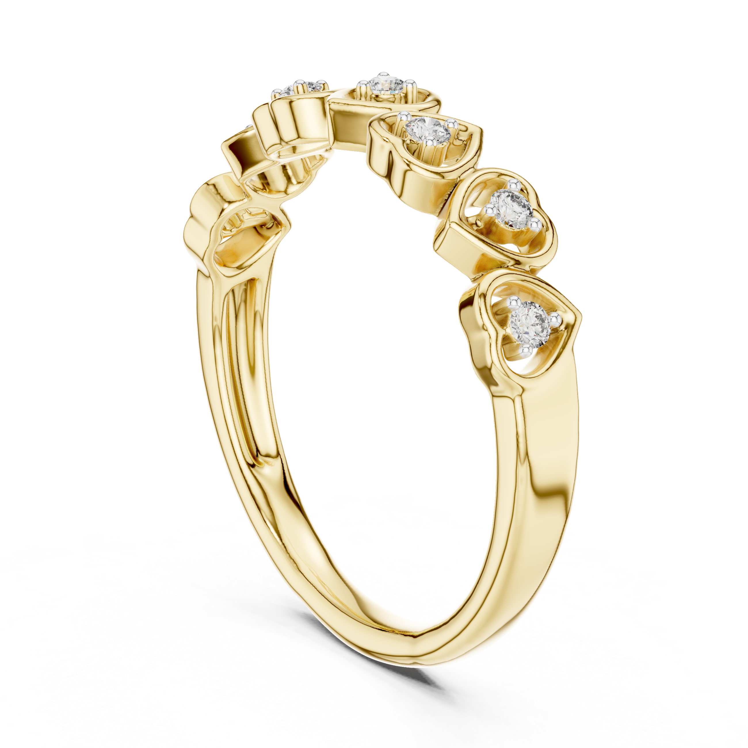 Diamond Heart Eternity Style Ring