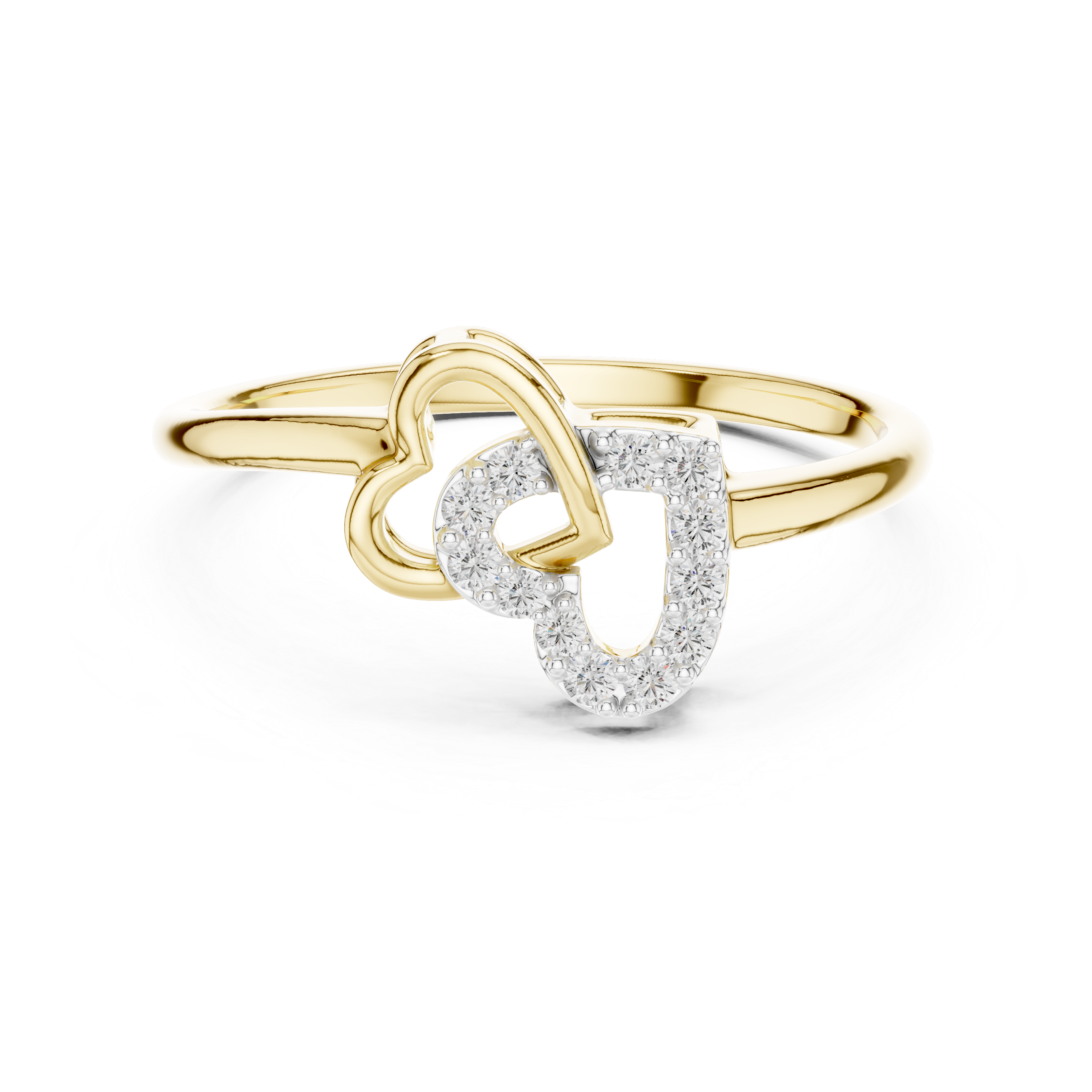 Interlocking Heart Diamond Promise Ring