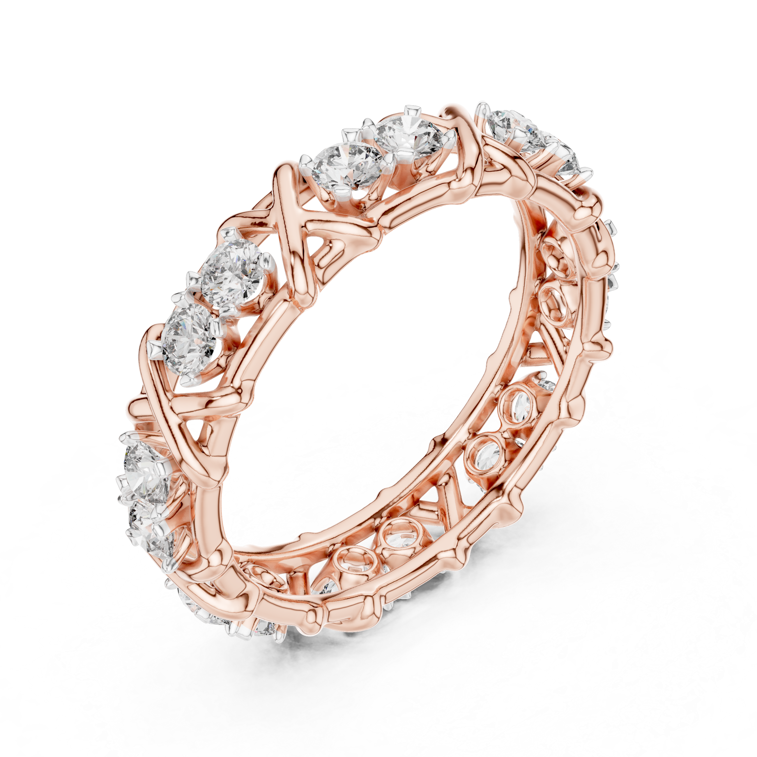 Diamond Eternity X Link Band Ring