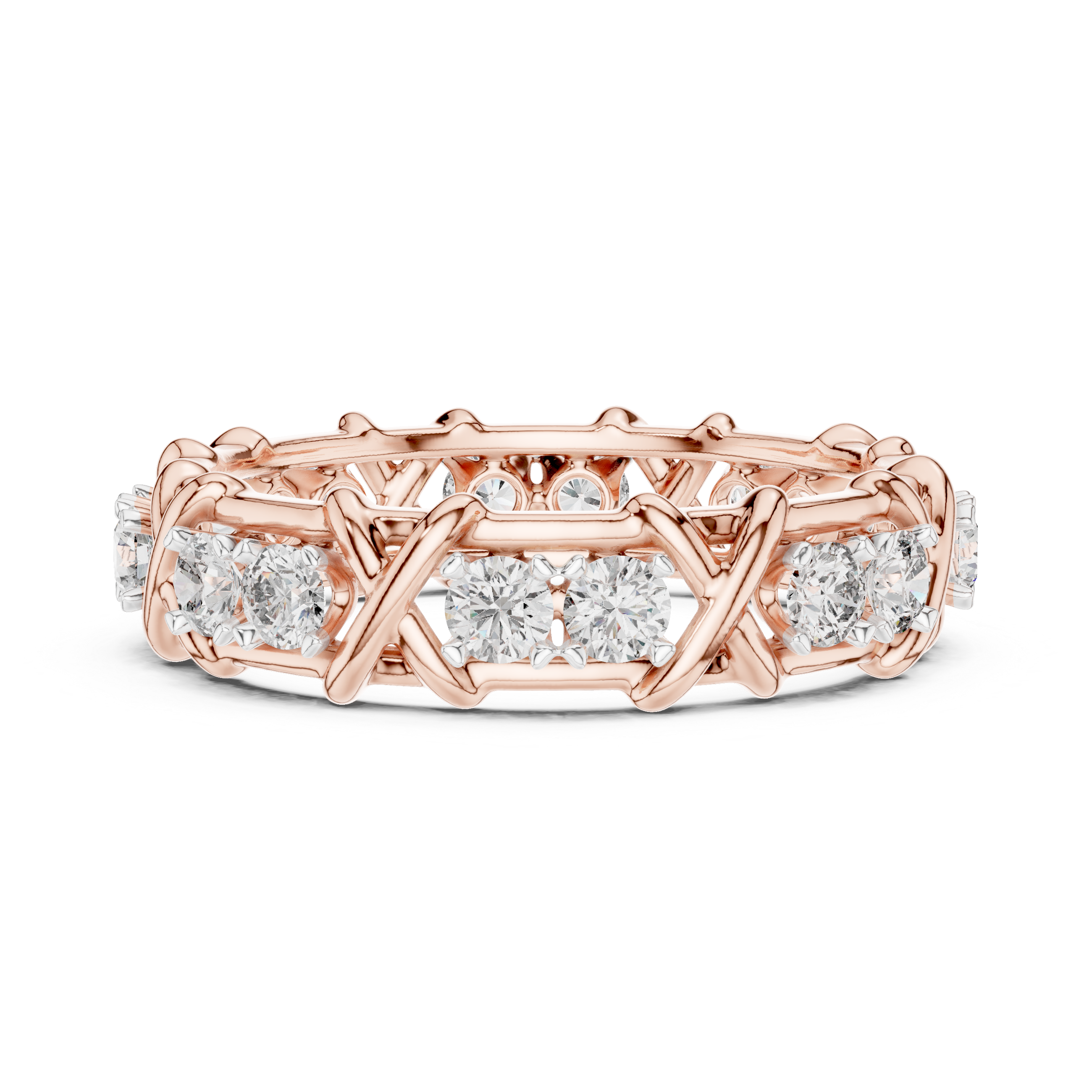 Diamond Eternity X Link Band Ring