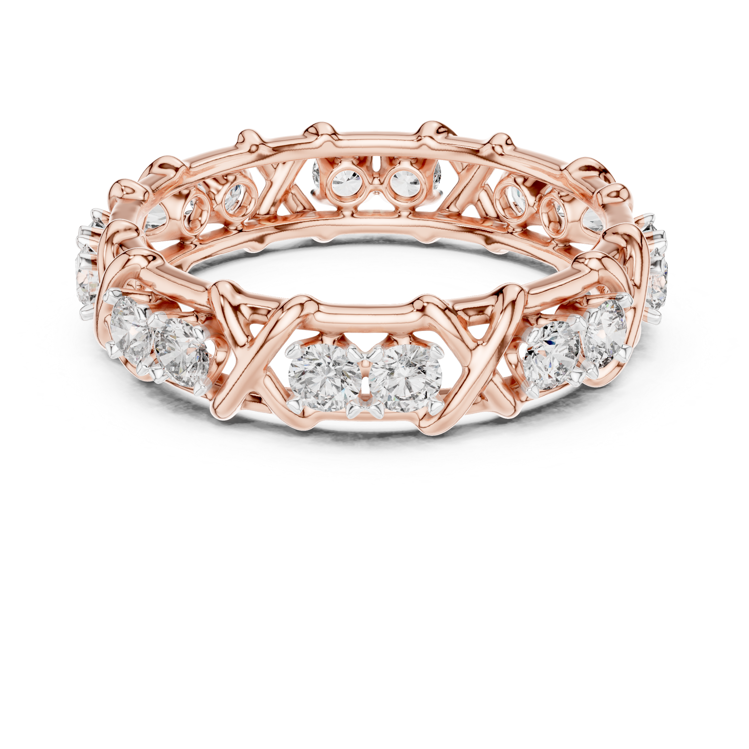 Diamond Eternity X Link Band Ring