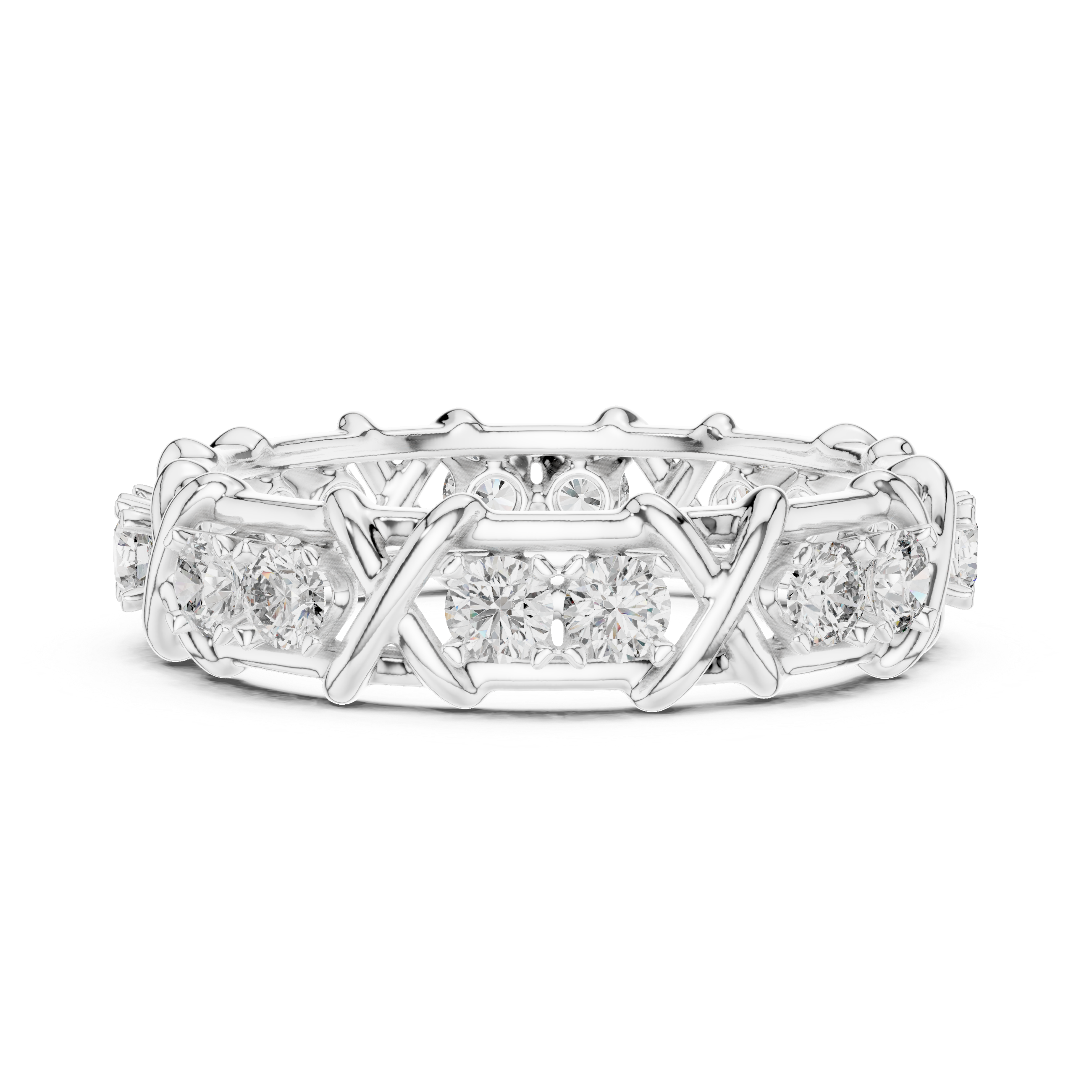 Diamond Eternity X Link Band Ring