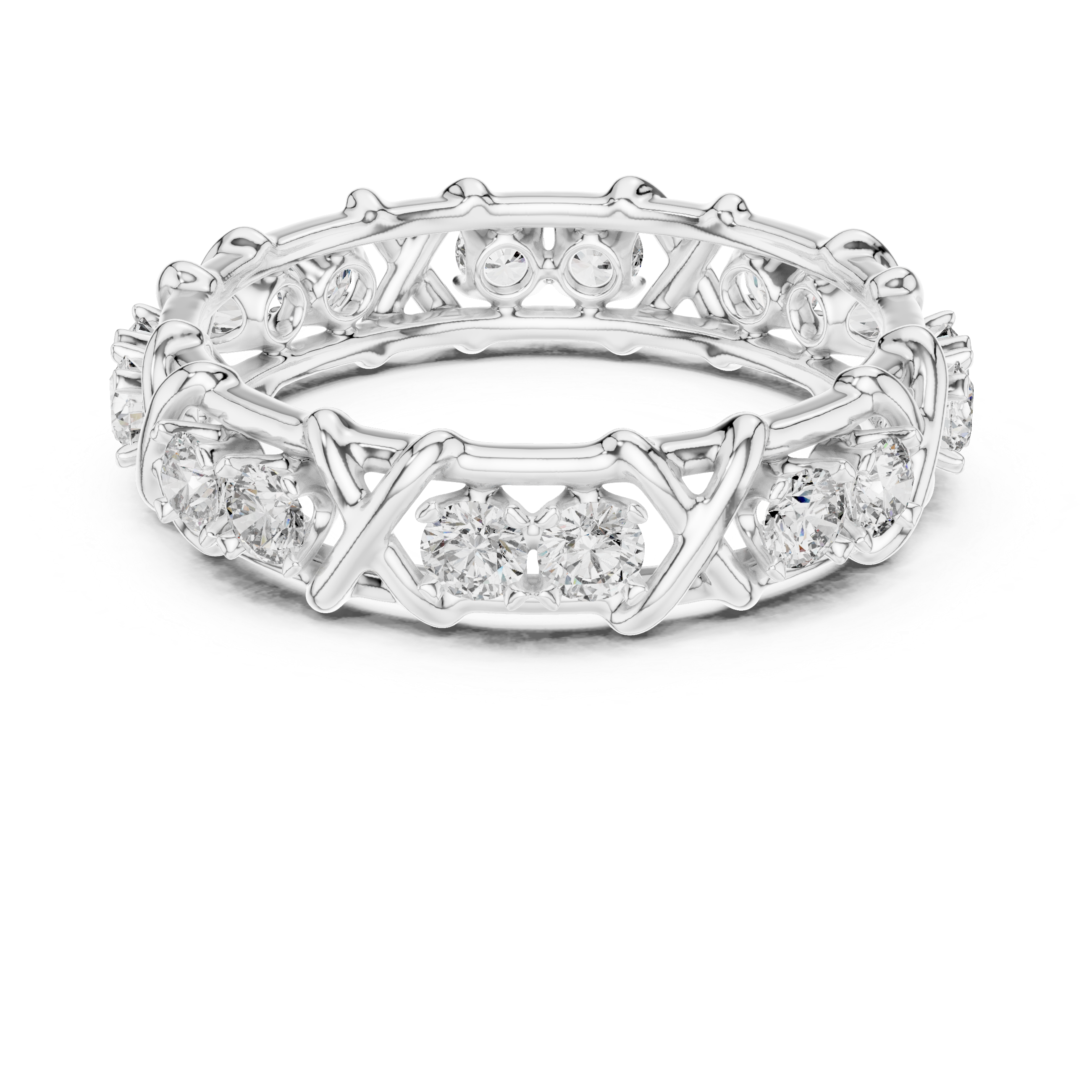 Diamond Eternity X Link Band Ring