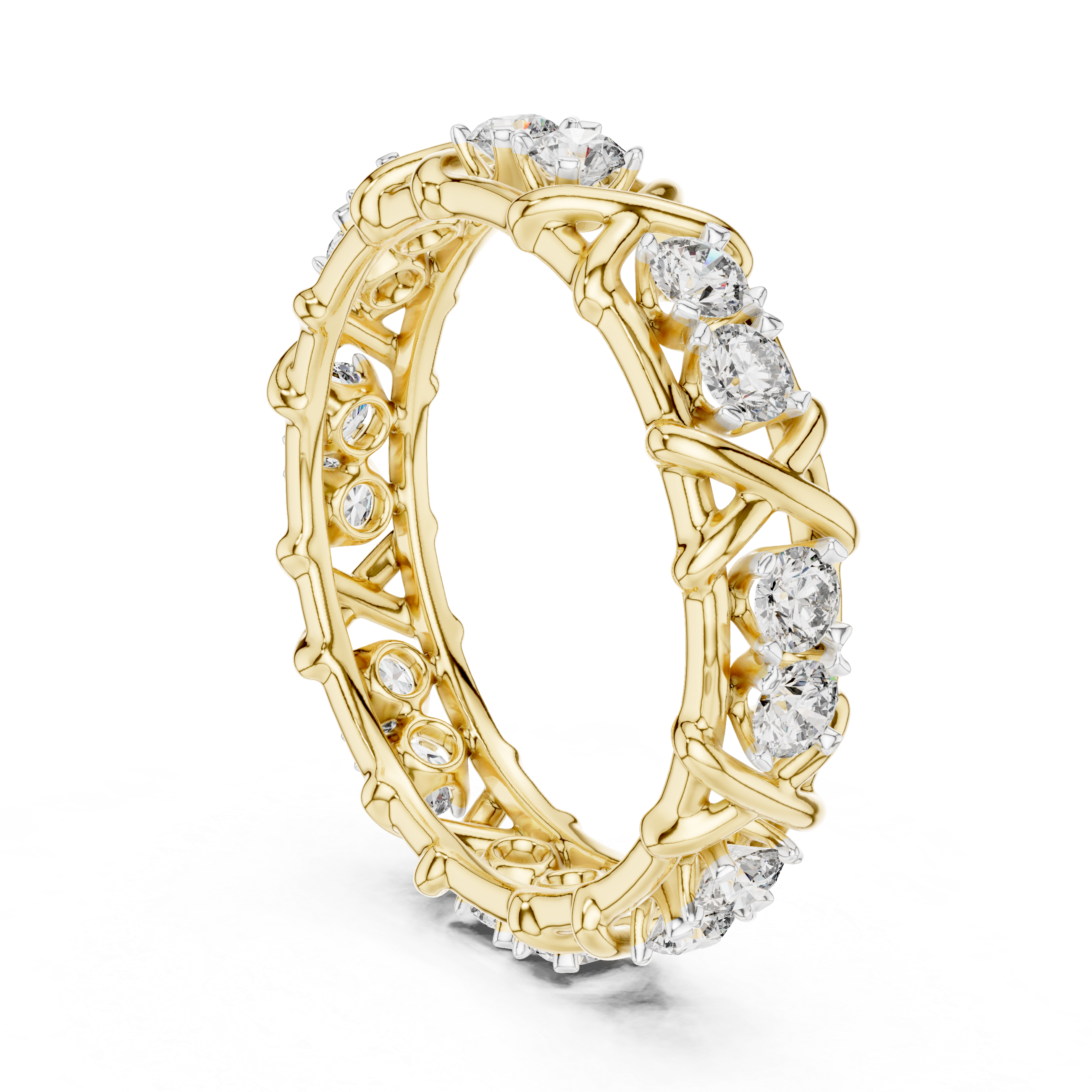 Diamond Eternity X Link Band Ring