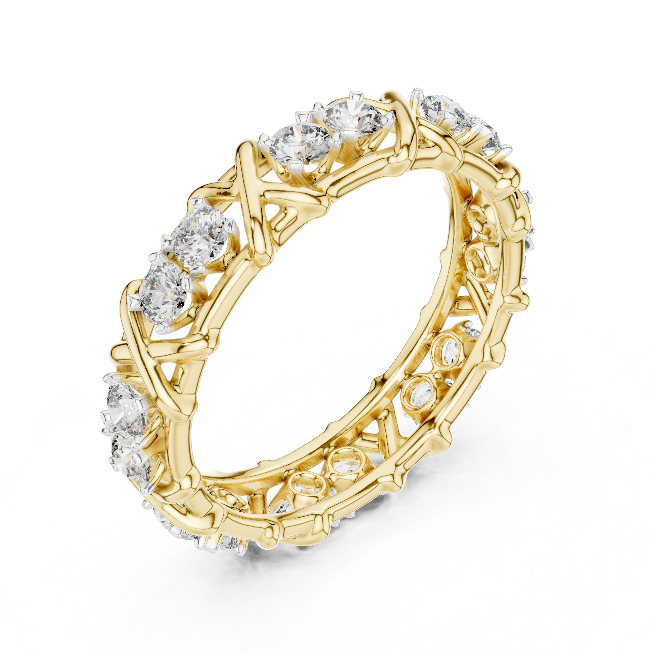 Diamond Eternity X Link Band Ring