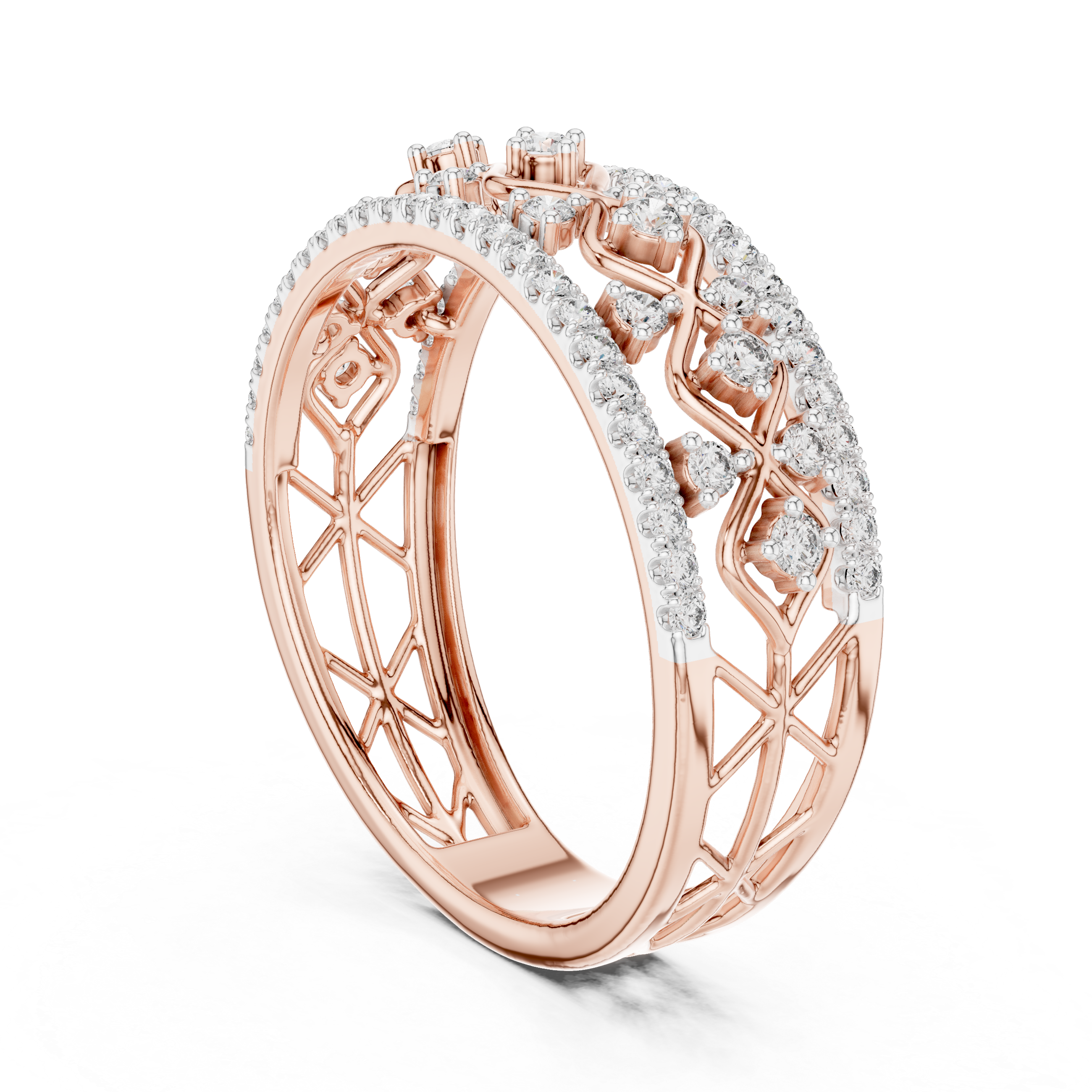 Vintage Infinity Diamond Multi-Row Band Ring