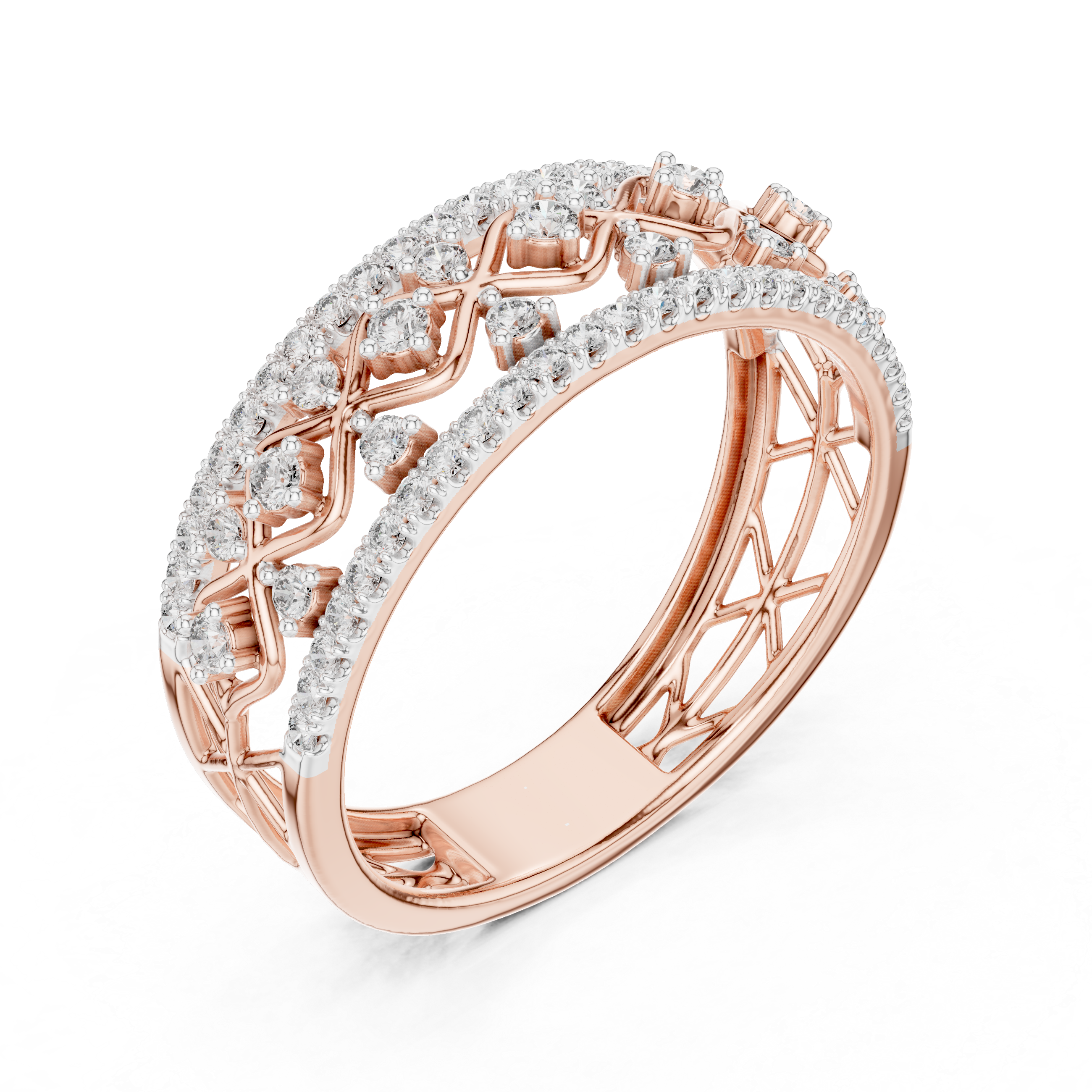 Vintage Infinity Diamond Multi-Row Band Ring