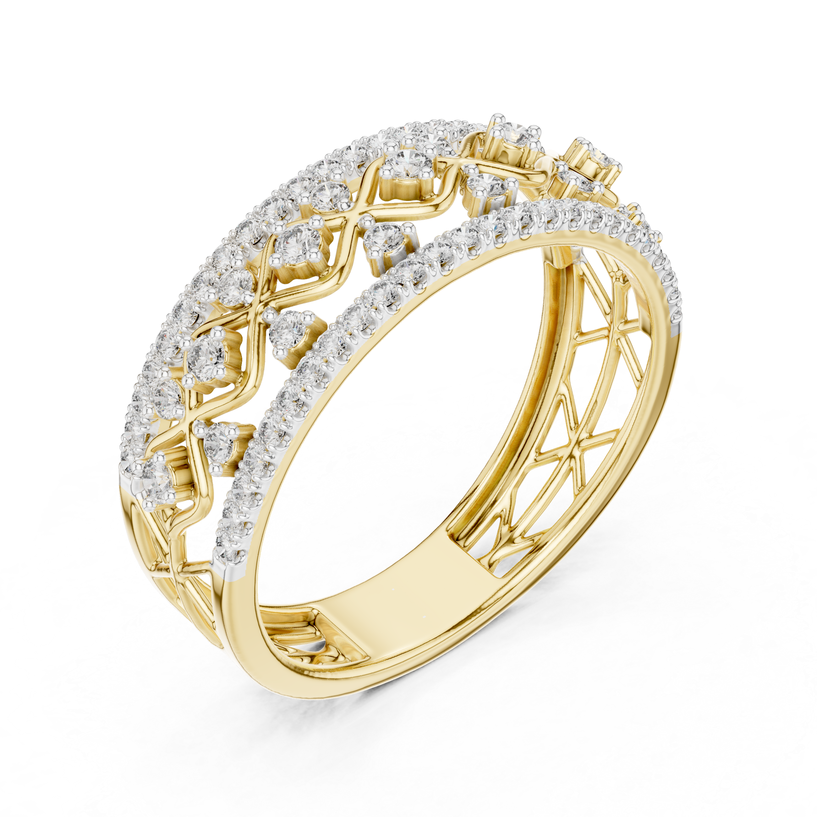Vintage Infinity Diamond Multi-Row Band Ring