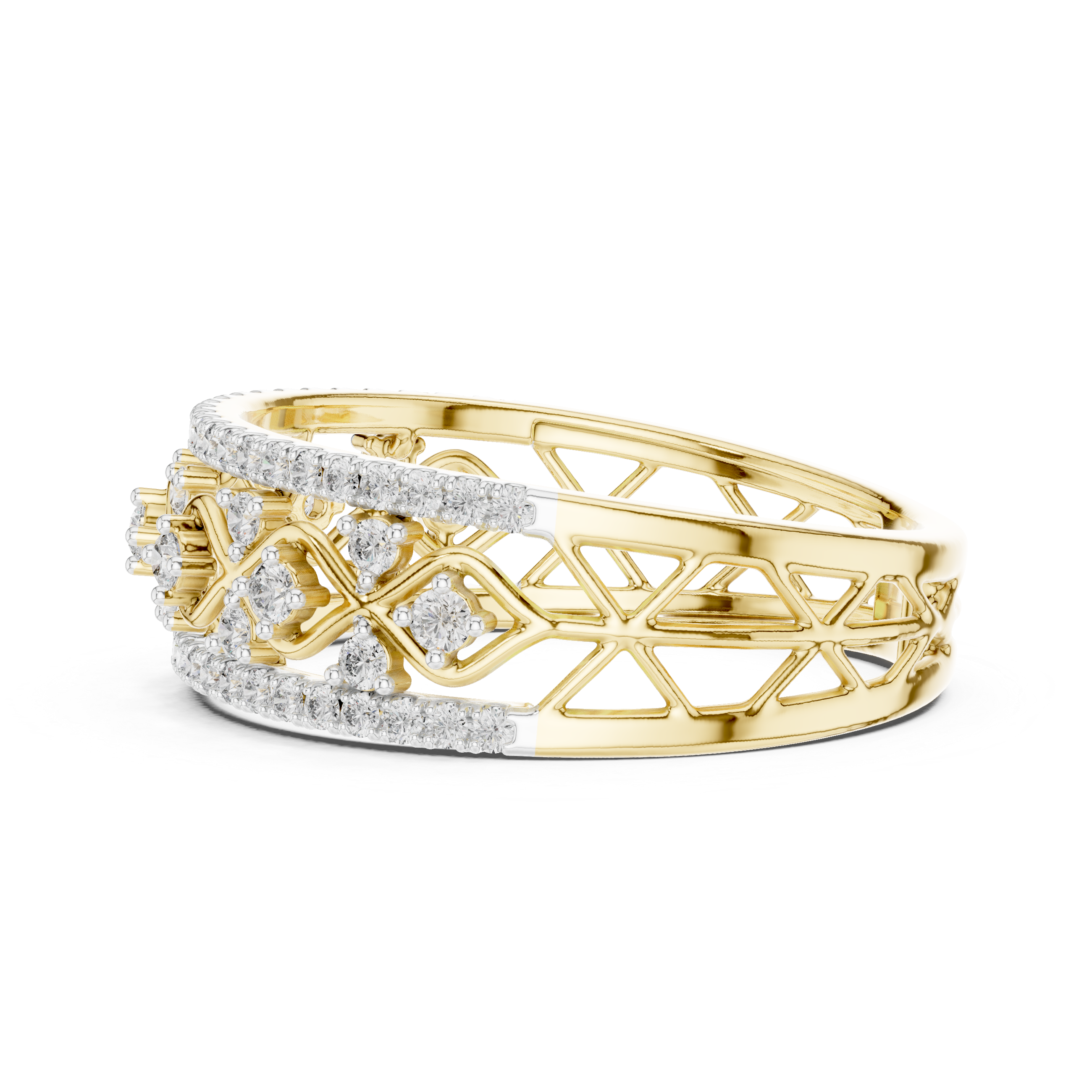Vintage Infinity Diamond Multi-Row Band Ring