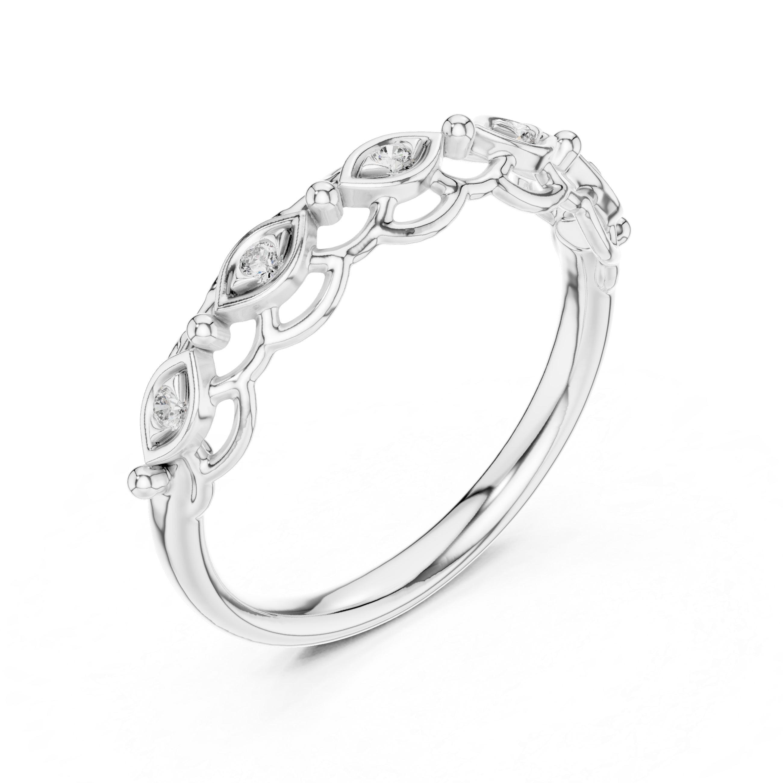 Vintage Marquise Bezel Diamond Eternity Ring