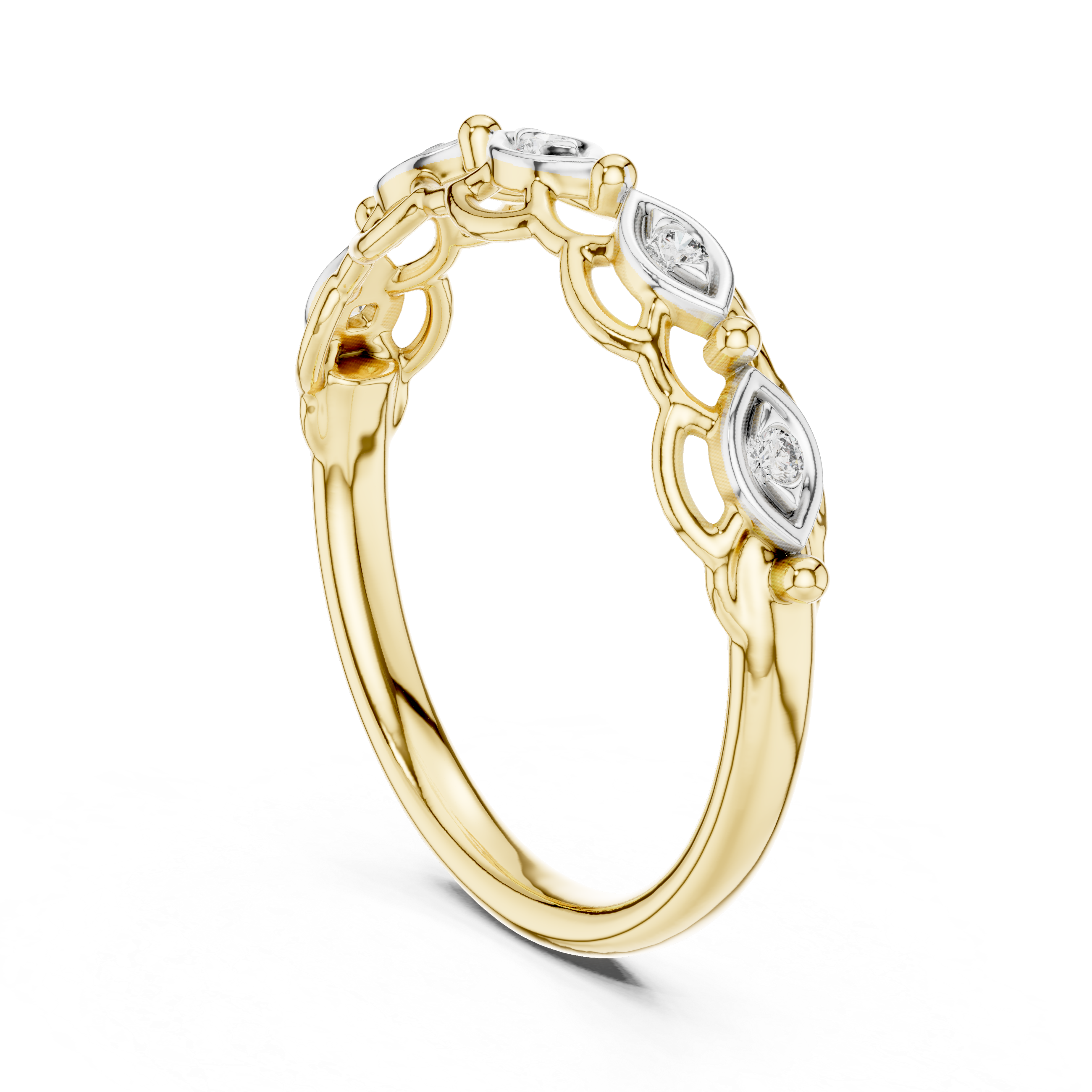 Vintage Marquise Bezel Diamond Eternity Ring