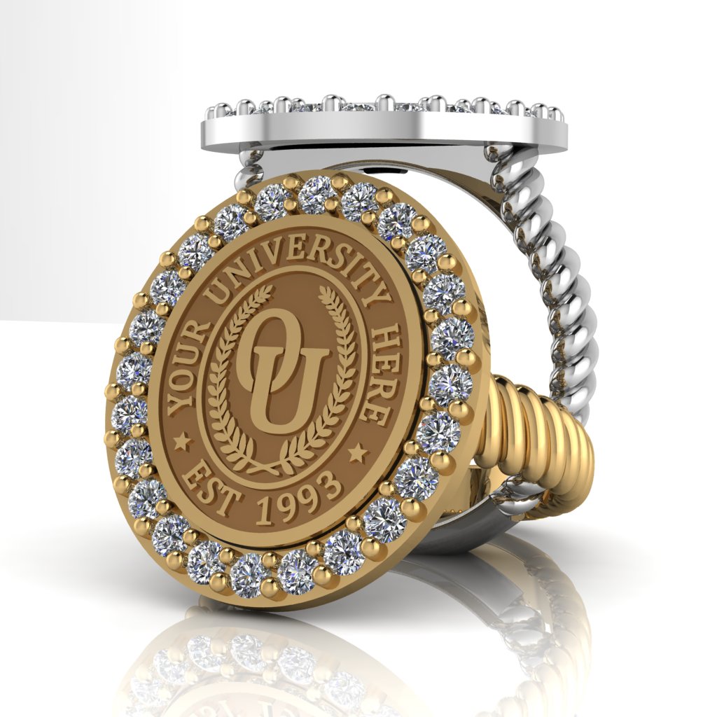 Circum Oval | Rope Core Band Custom Collage Ring