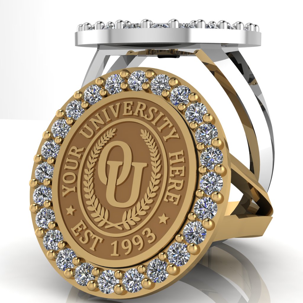 Circum Oval | V-Frame Band Custom Collage Ring