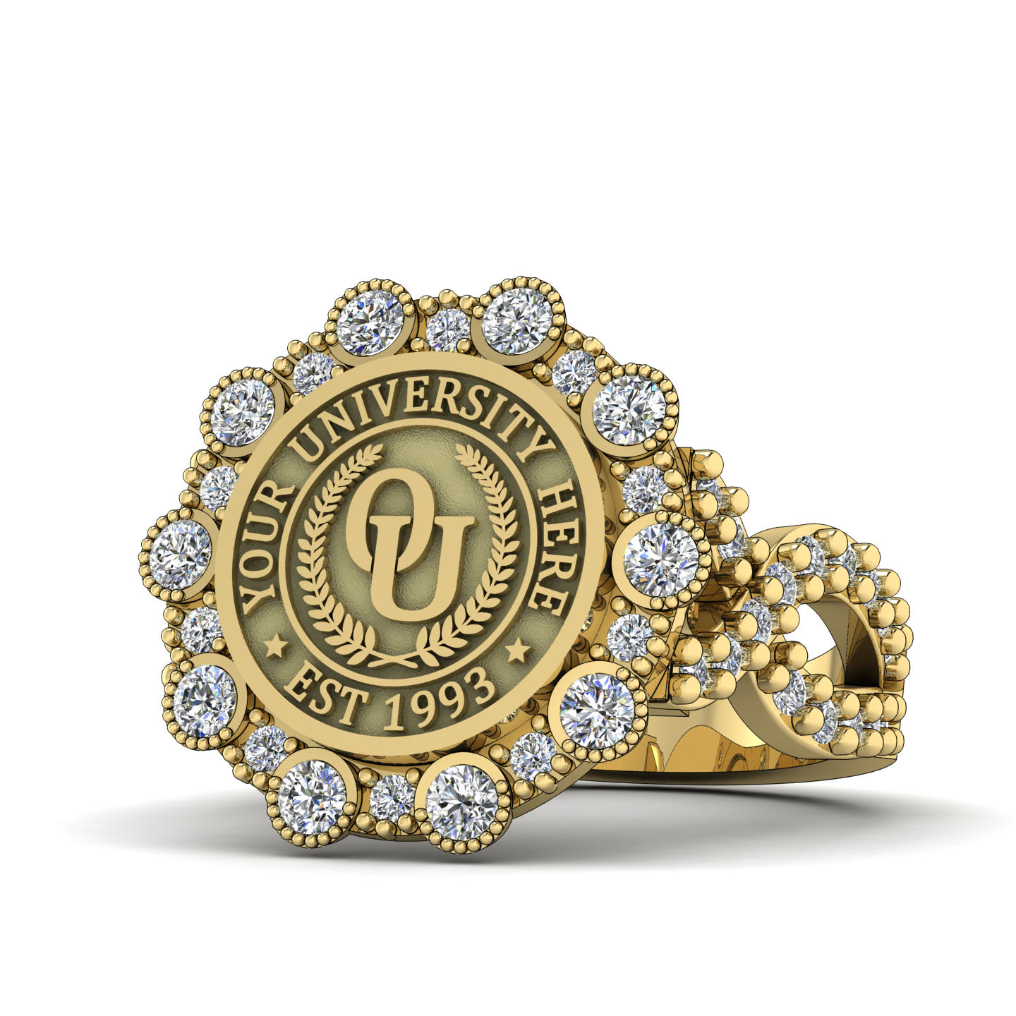 Belgi | Infinity Pave Band Custom College Ring