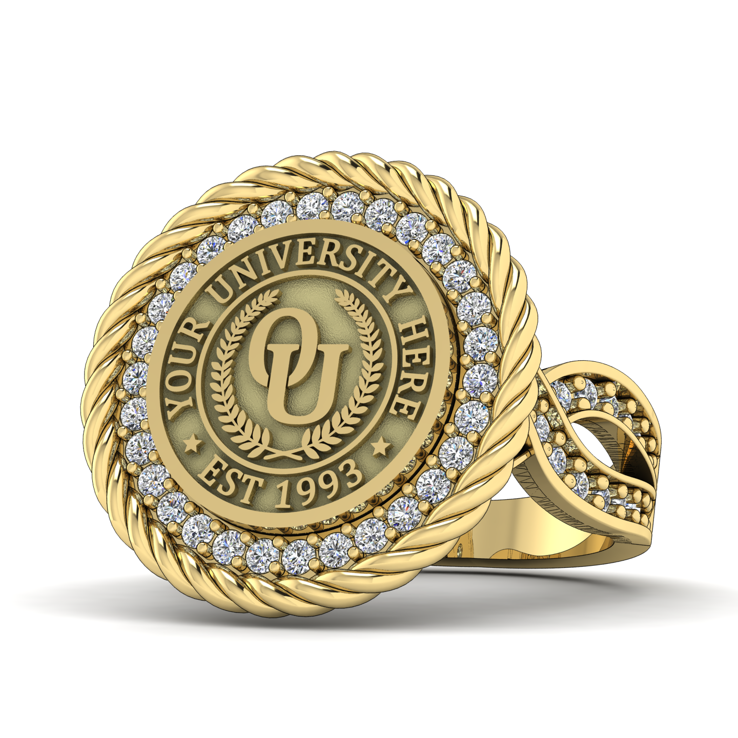 Arrecerat | Infinity Pave Band Custom College Ring