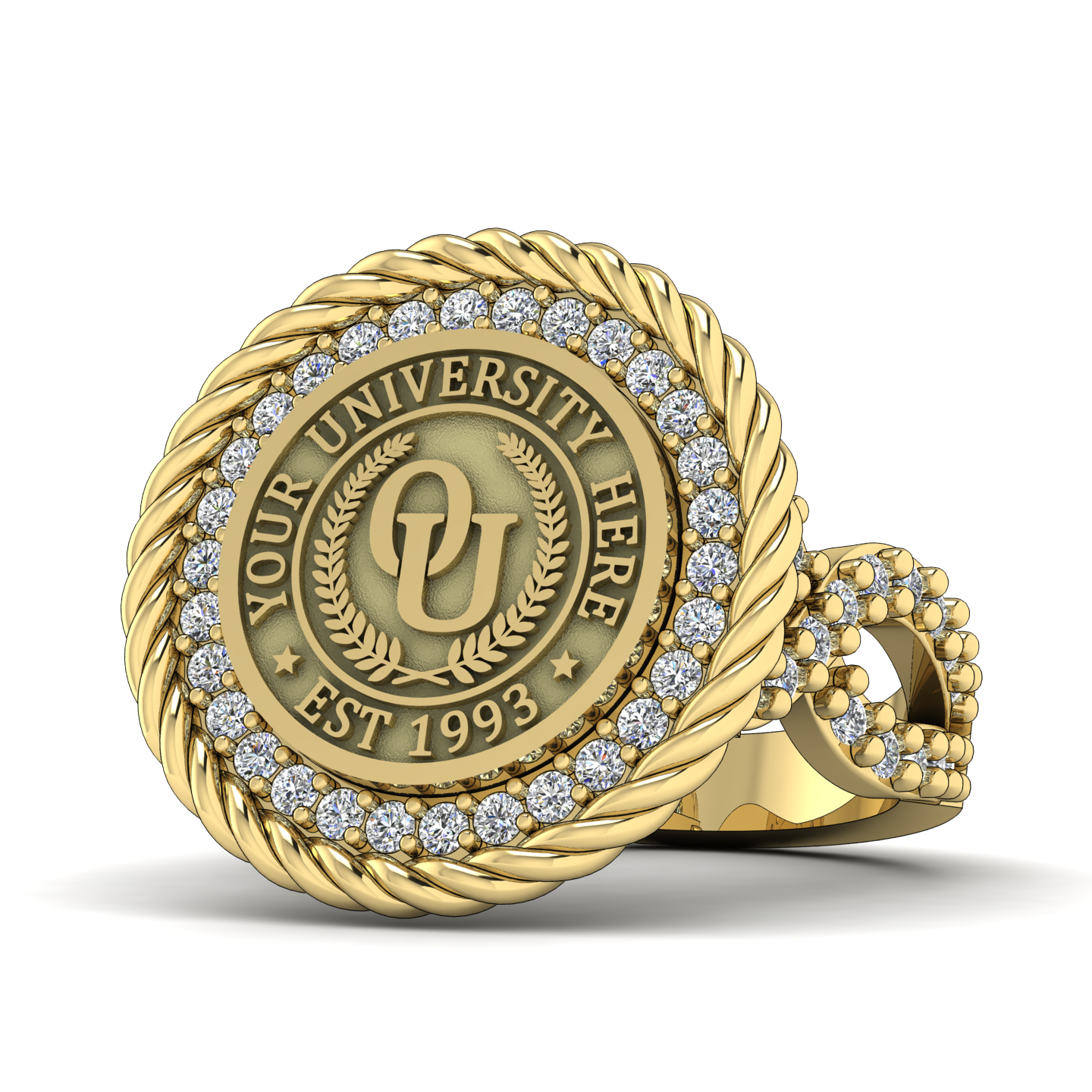 Arrecerat | Infinity Pave Band Custom College Ring