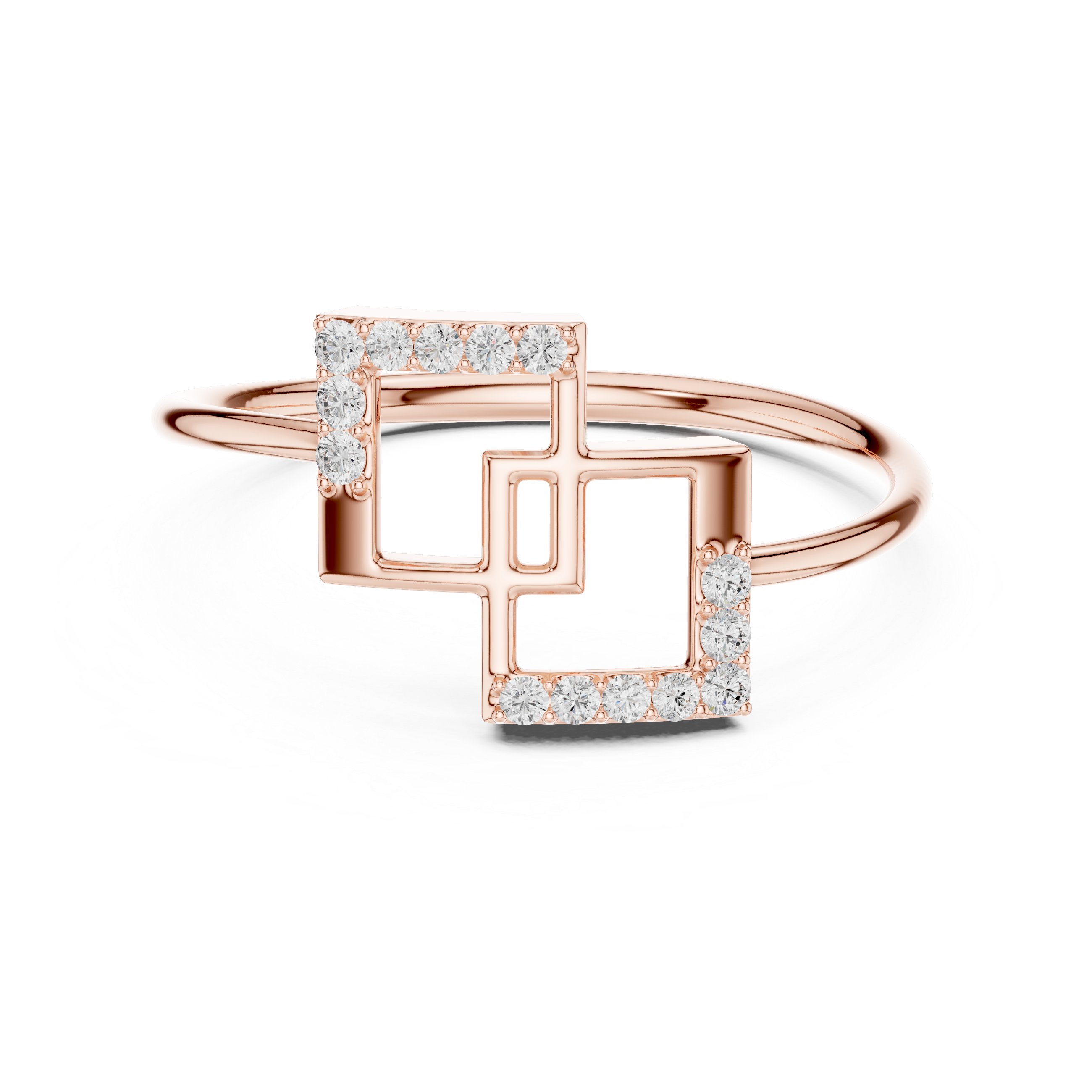 Luxury Geometric Diamond Ring