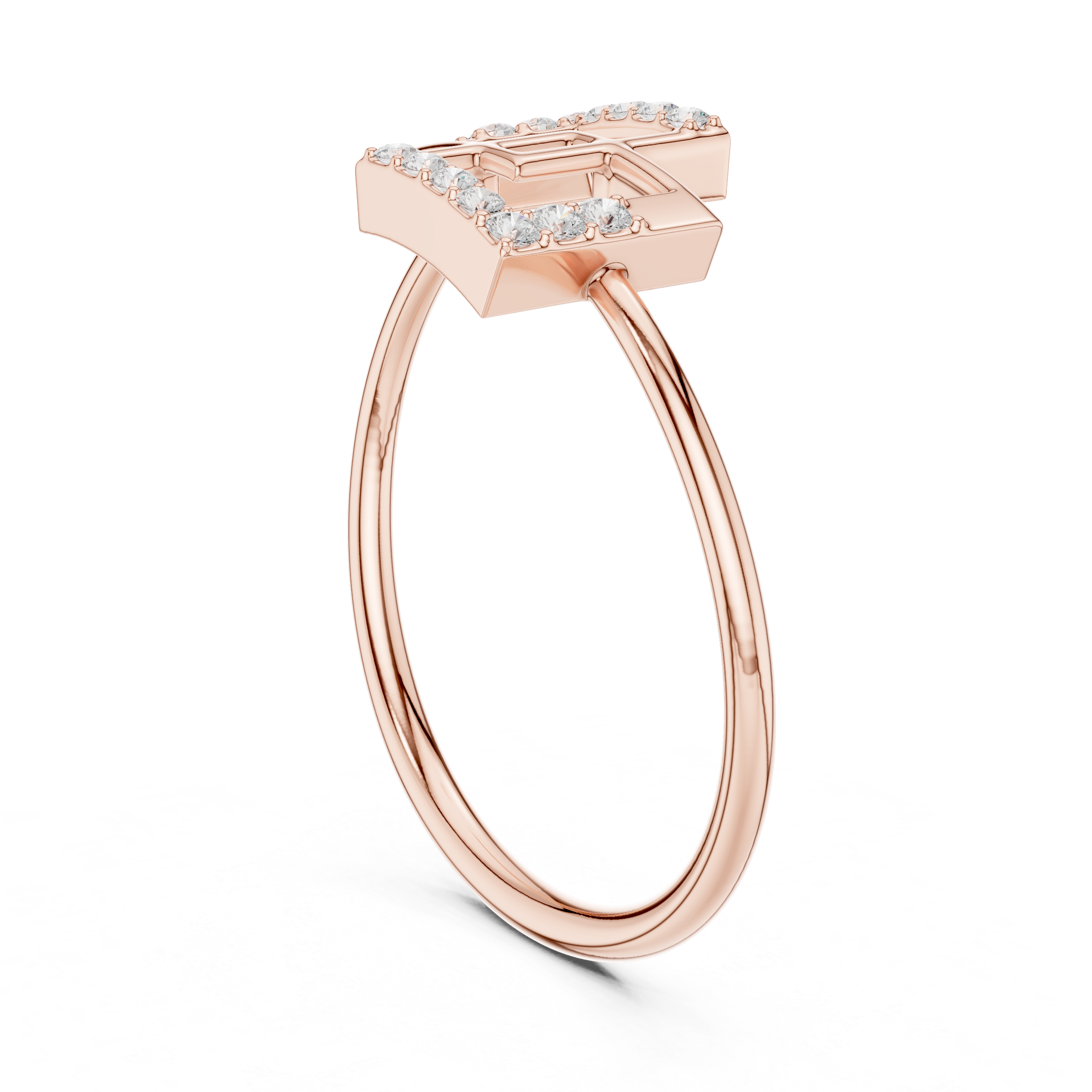 Luxury Geometric Diamond Ring
