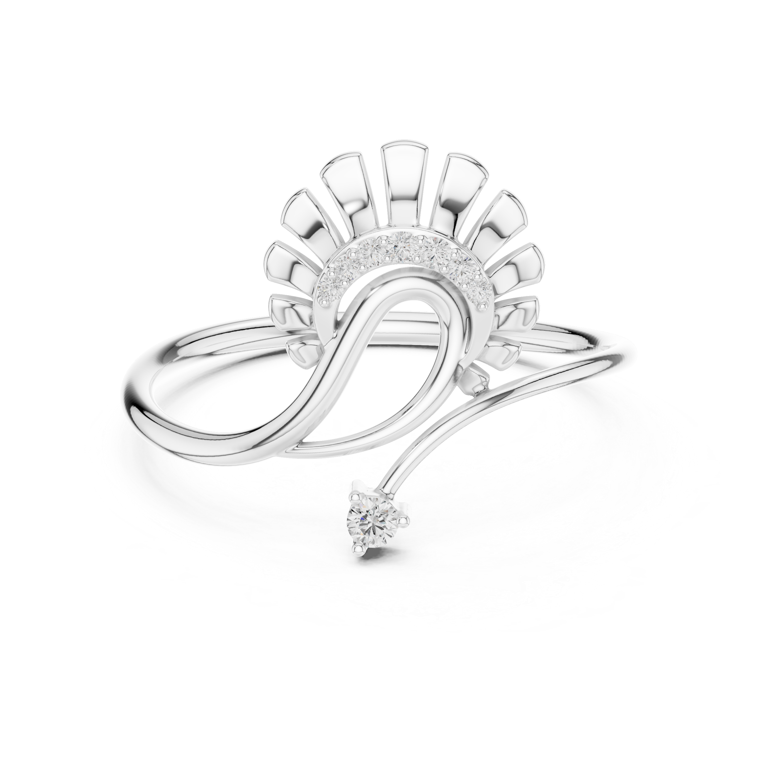 Luxury Sunrise Diamond Ring