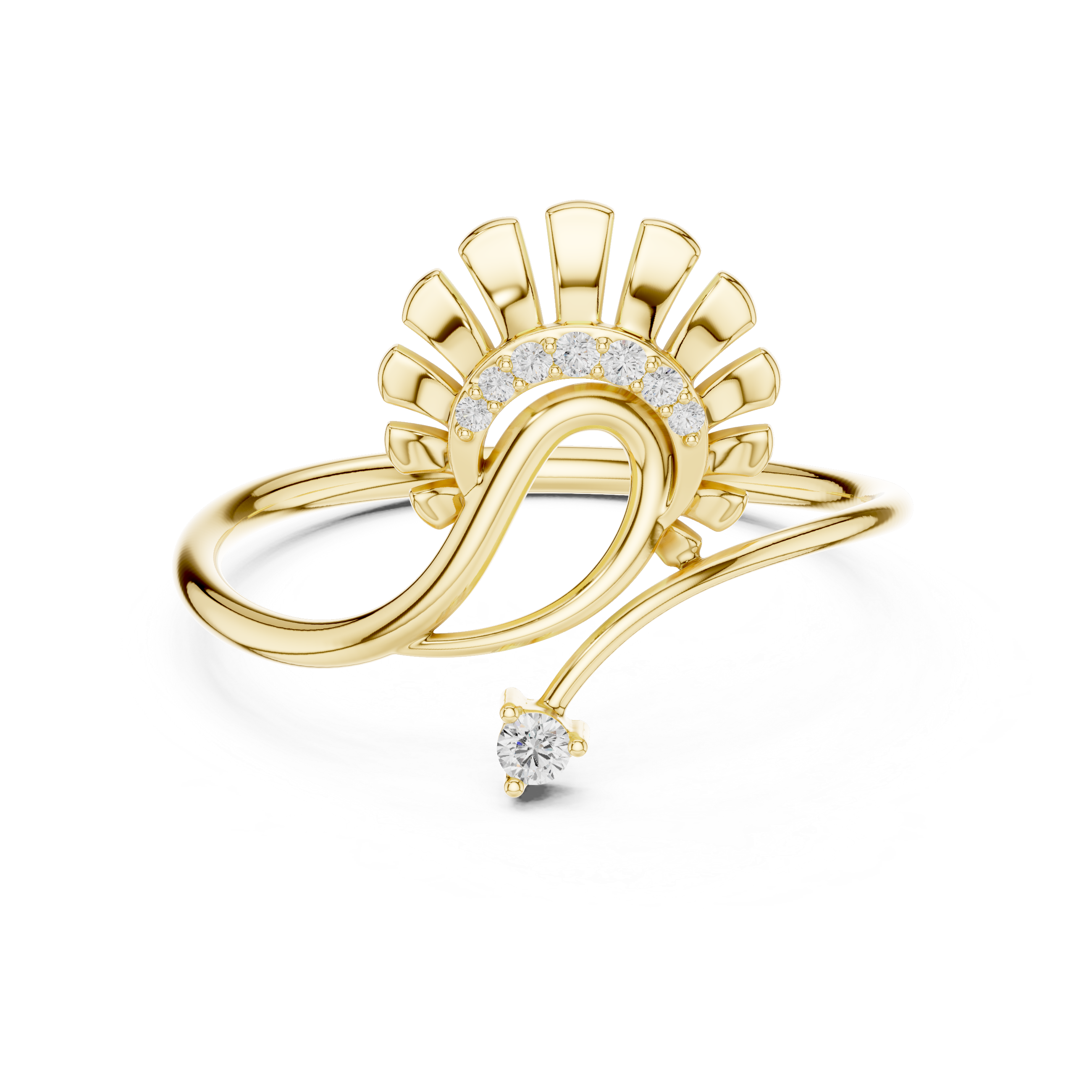 Luxury Sunrise Diamond Ring