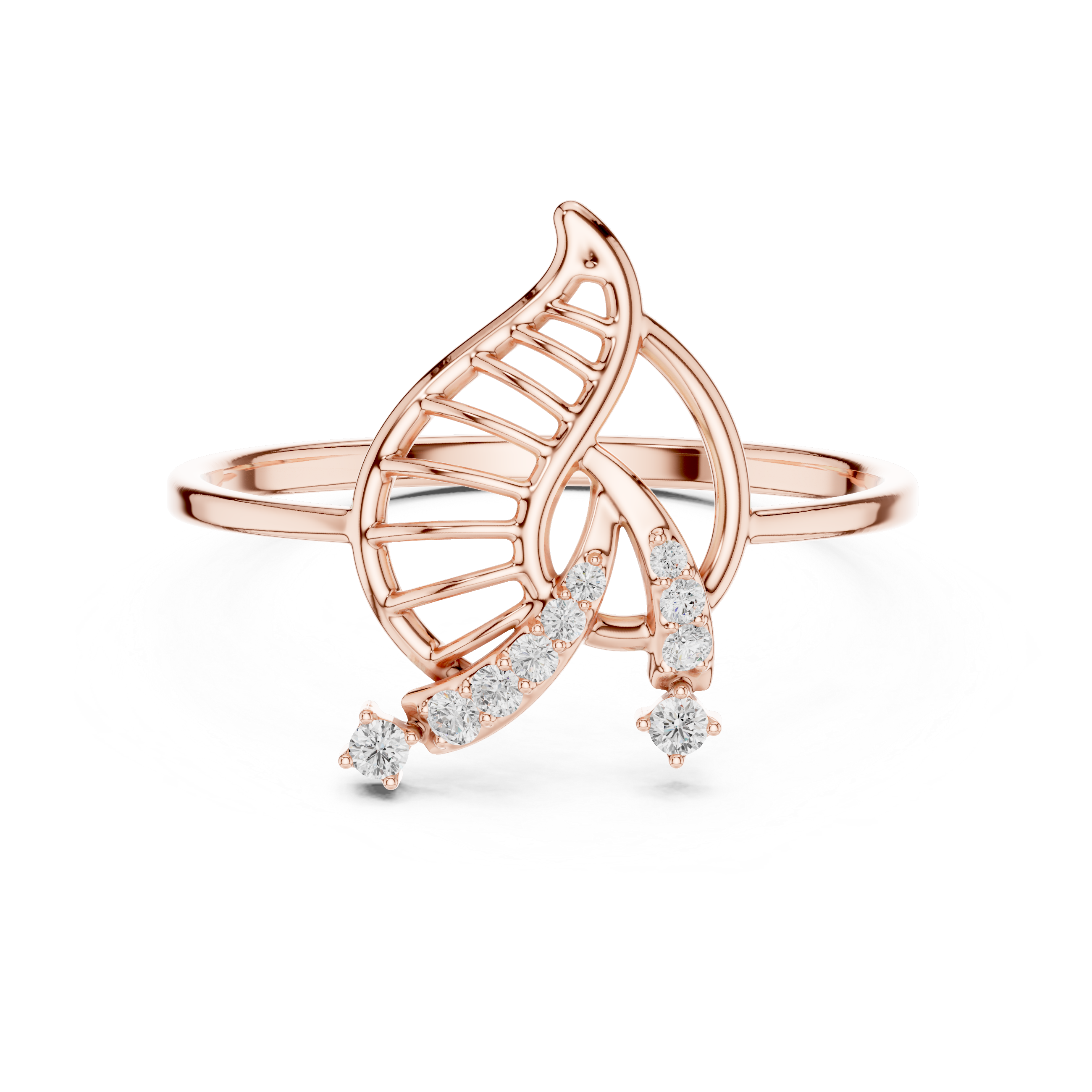 Luxury Leaf Diamond Ring