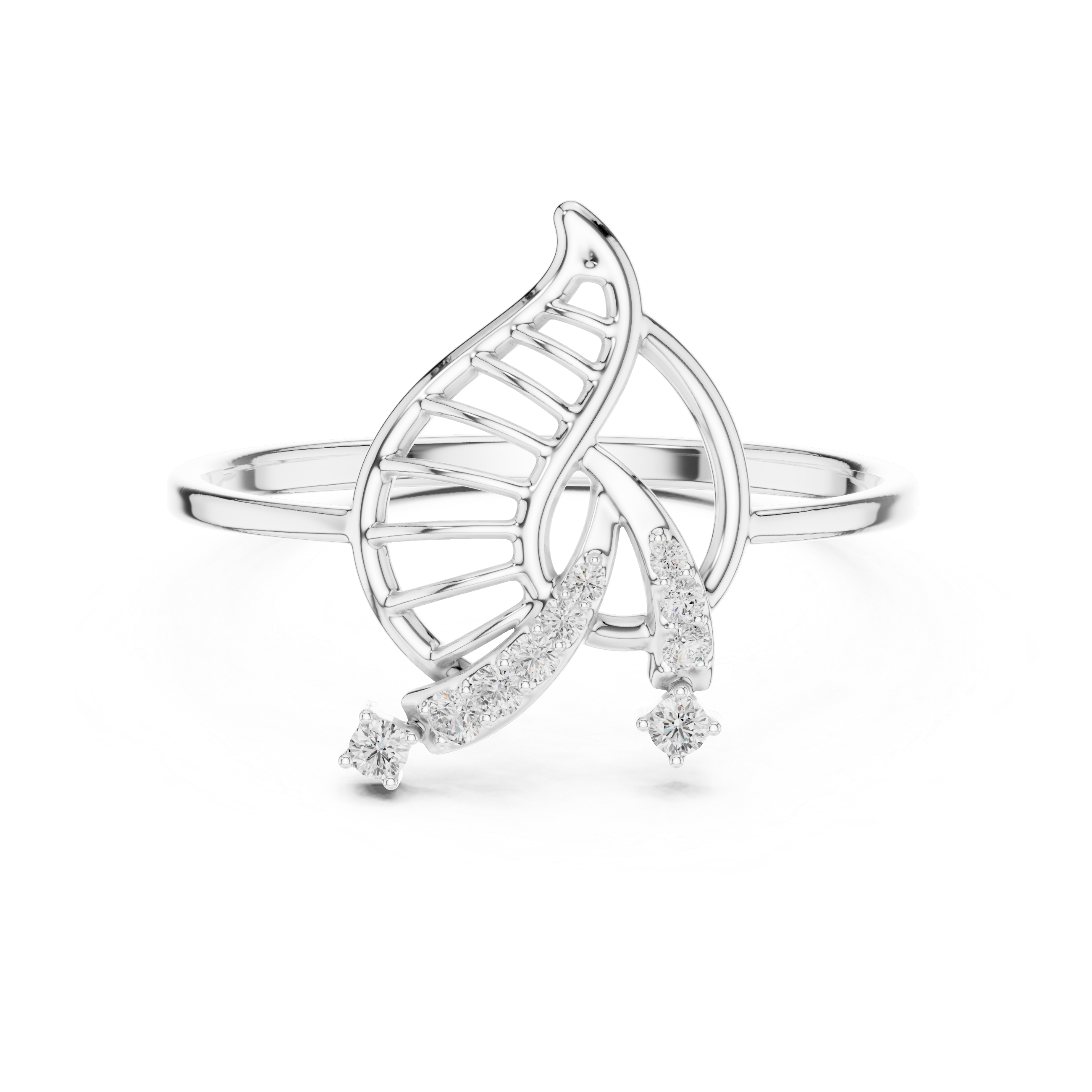 Luxury Leaf Diamond Ring