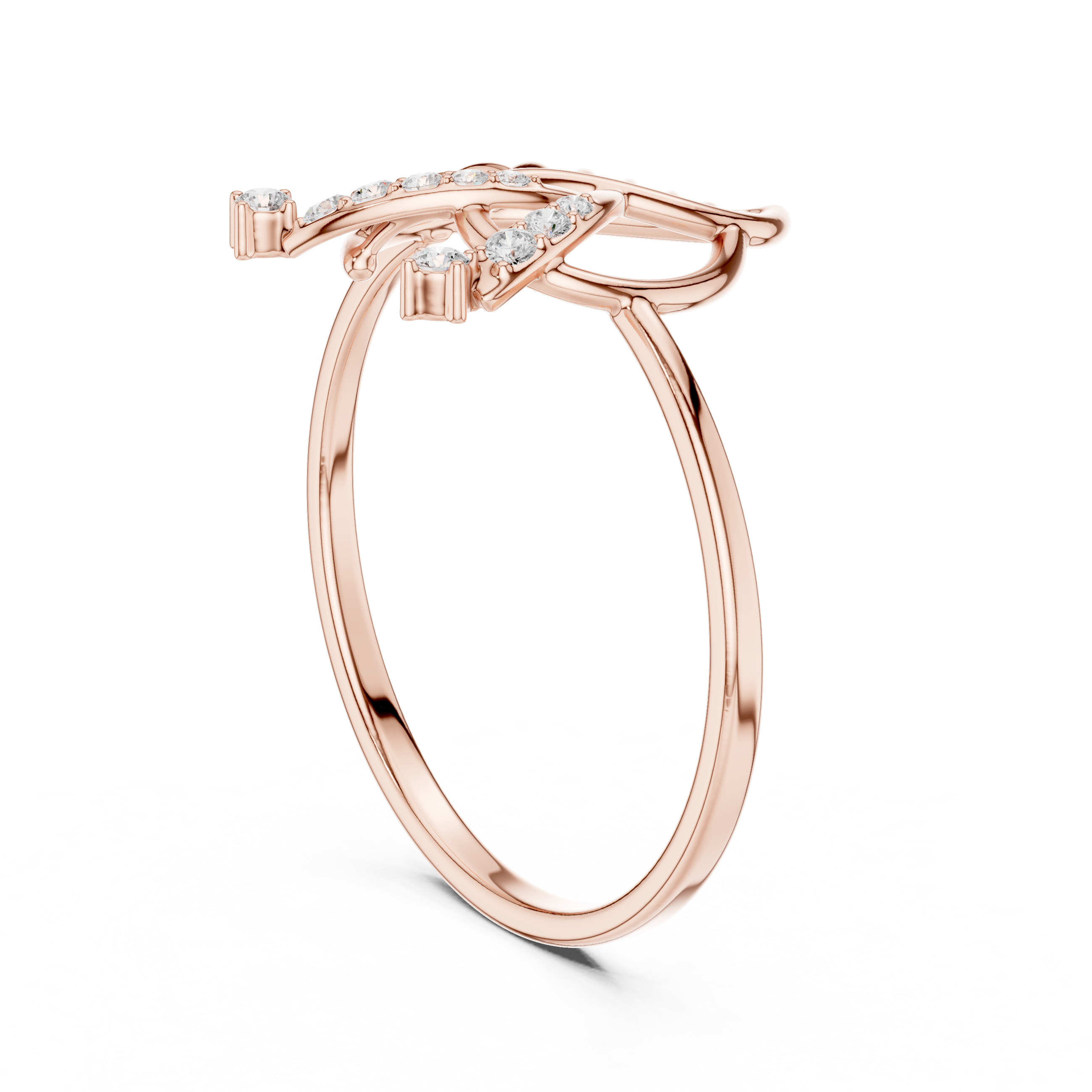 Luxury Leaf Diamond Ring