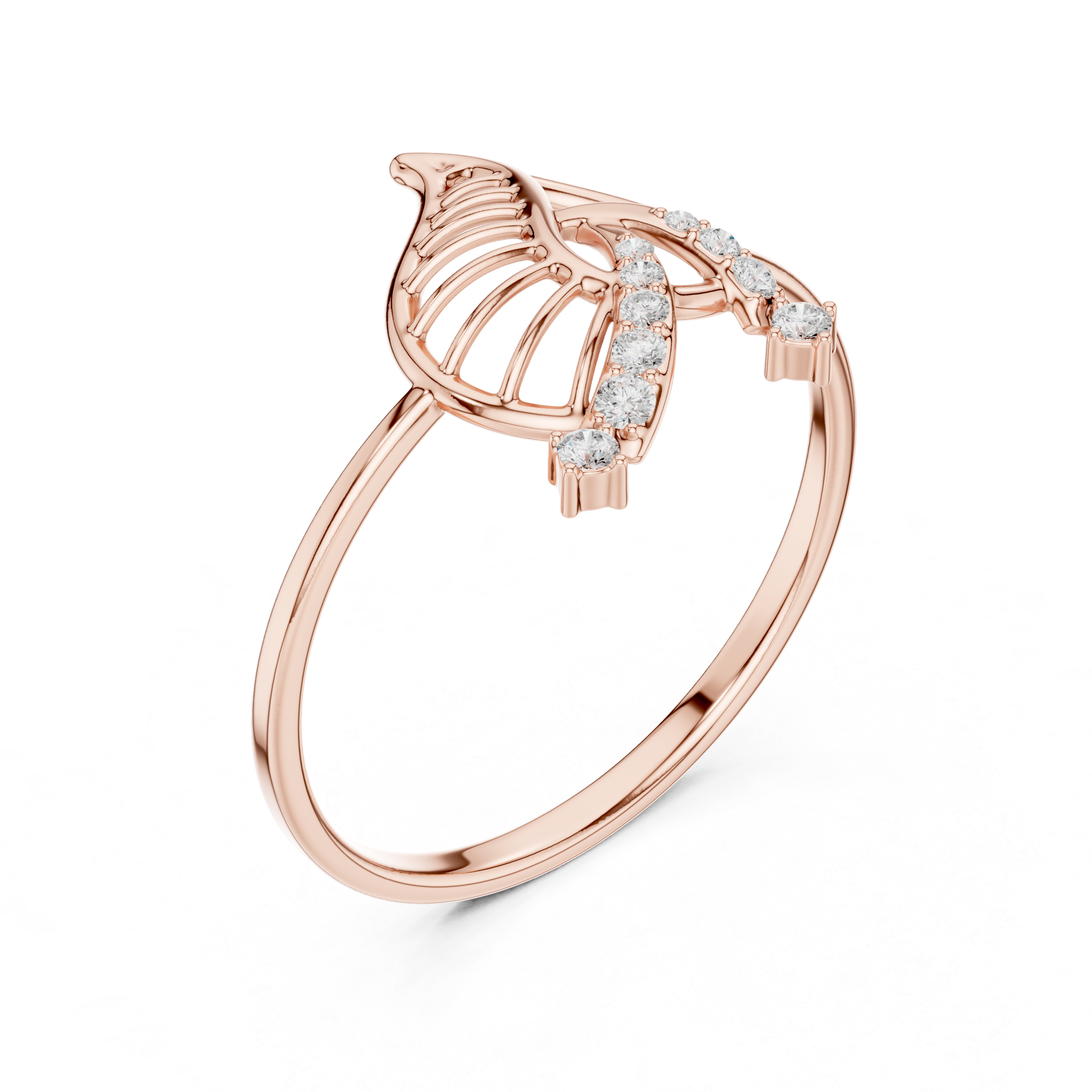 Luxury Leaf Diamond Ring