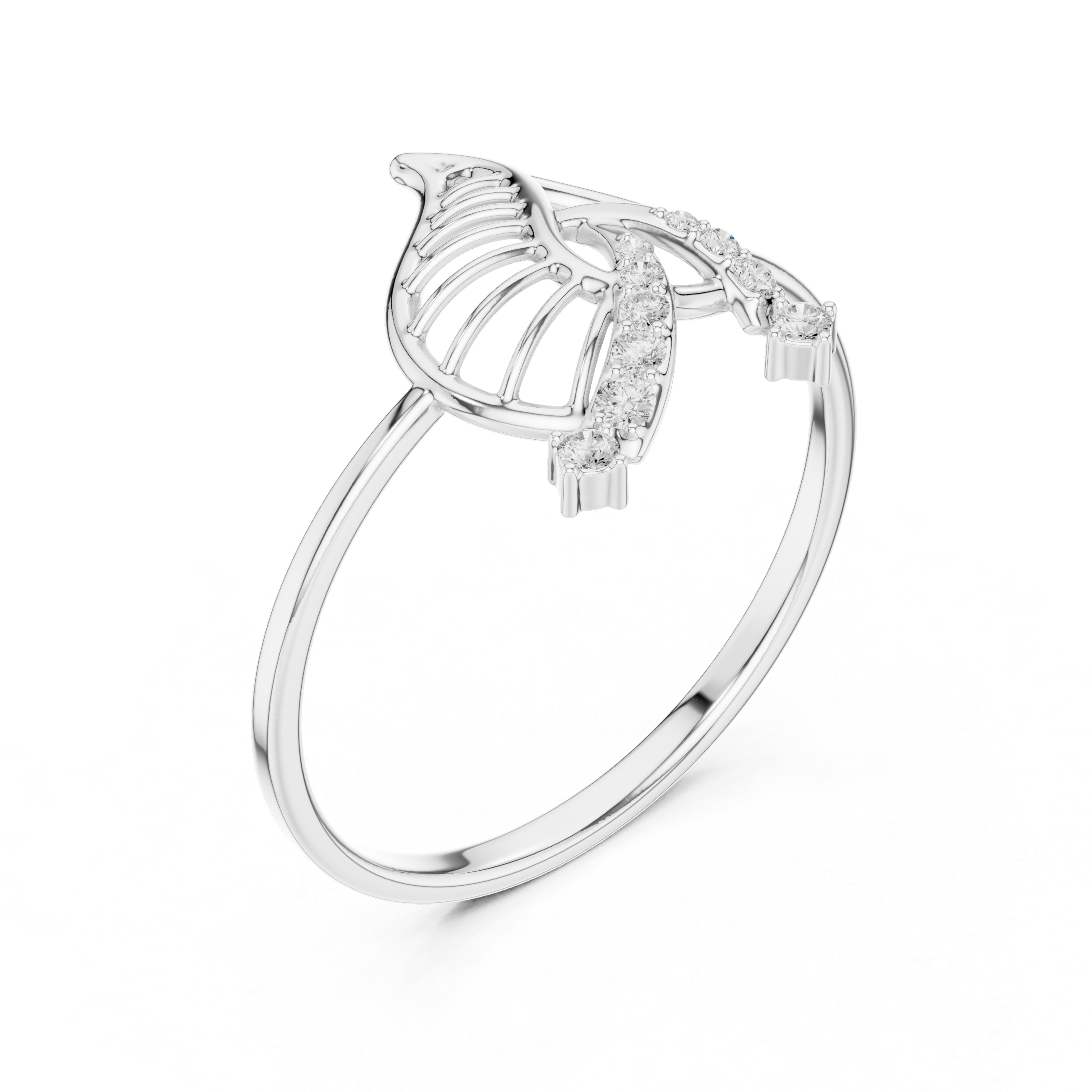 Luxury Leaf Diamond Ring