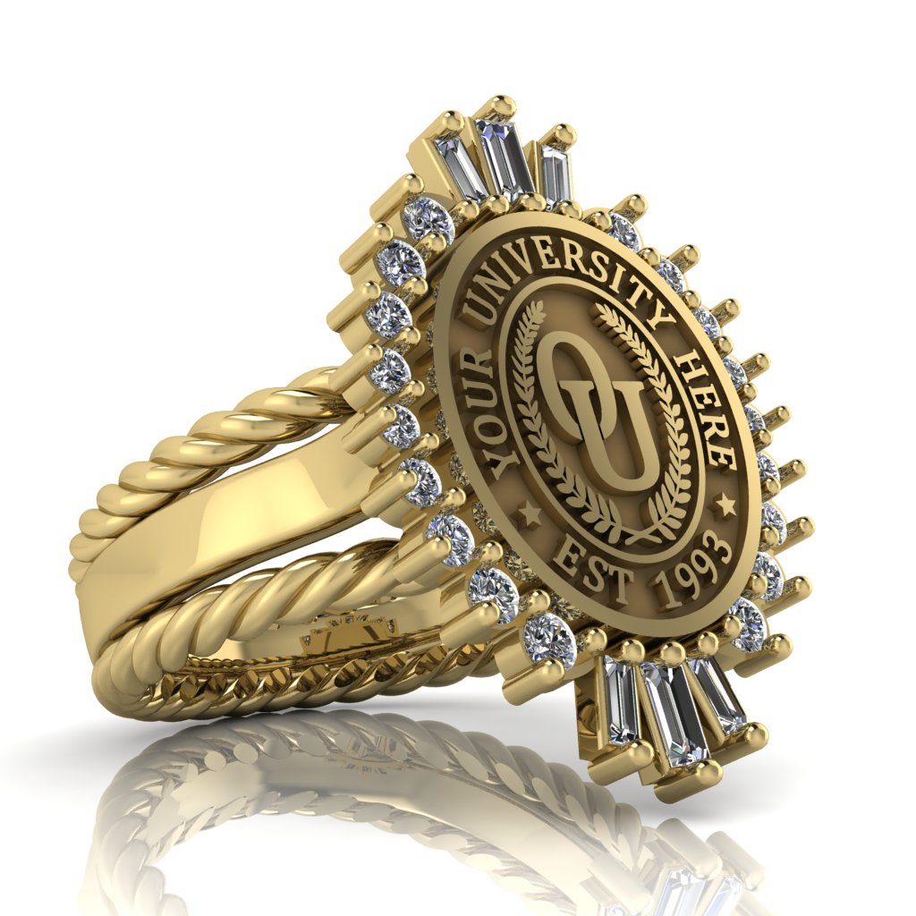 Seren Oval | Rope Edge Band Custom Collage Ring