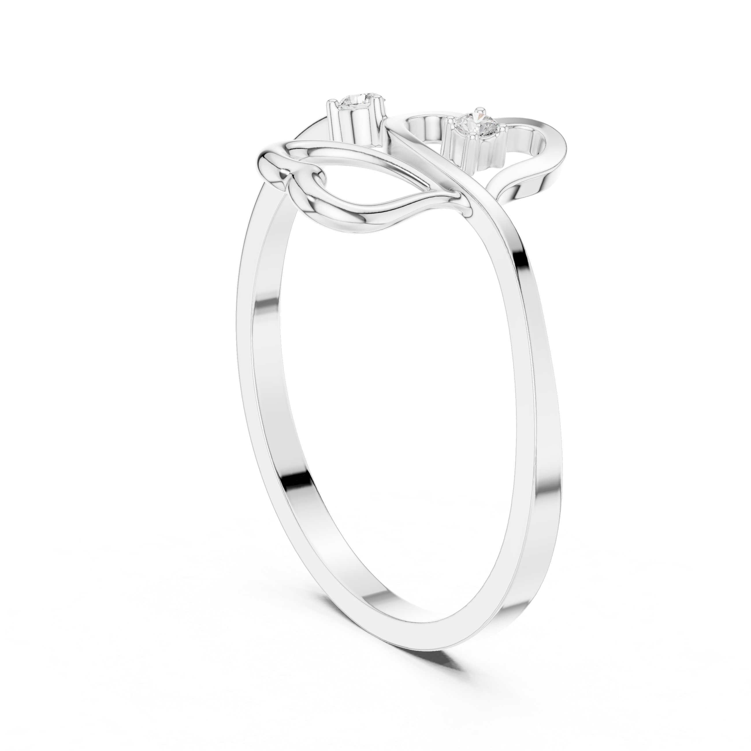 Luxury Double Heart Diamond Ring