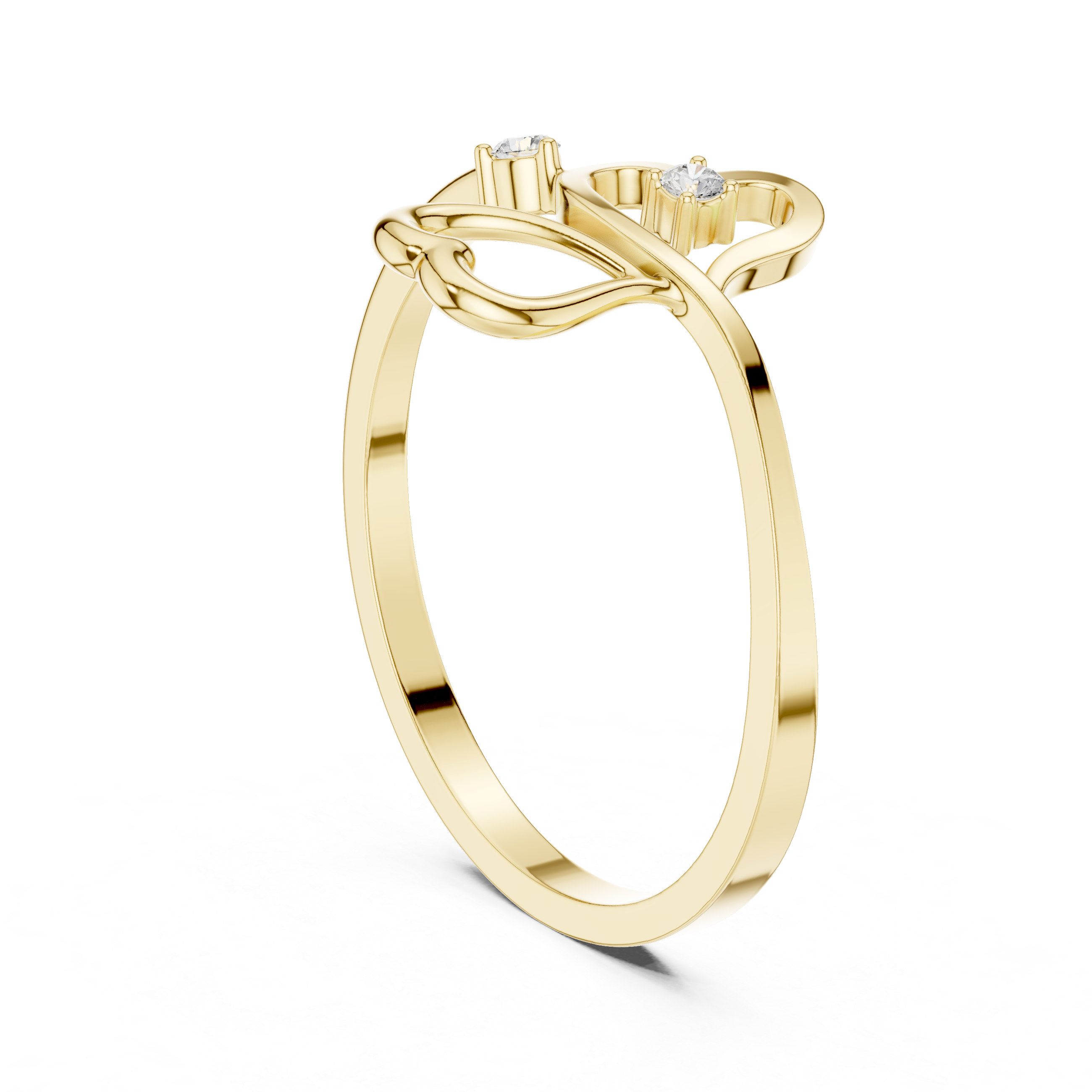 Luxury Double Heart Diamond Ring