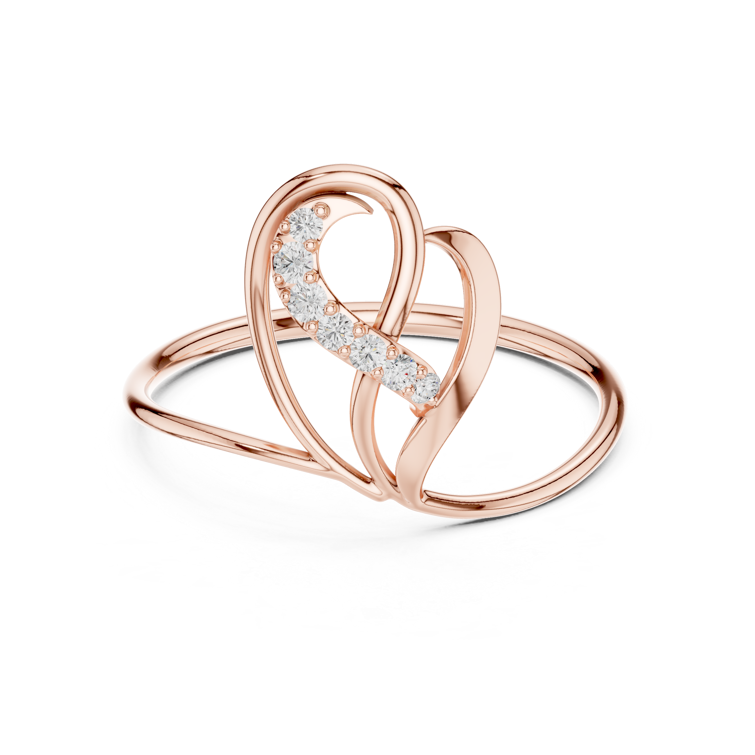 Luxury Twin Heart Diamond Ring