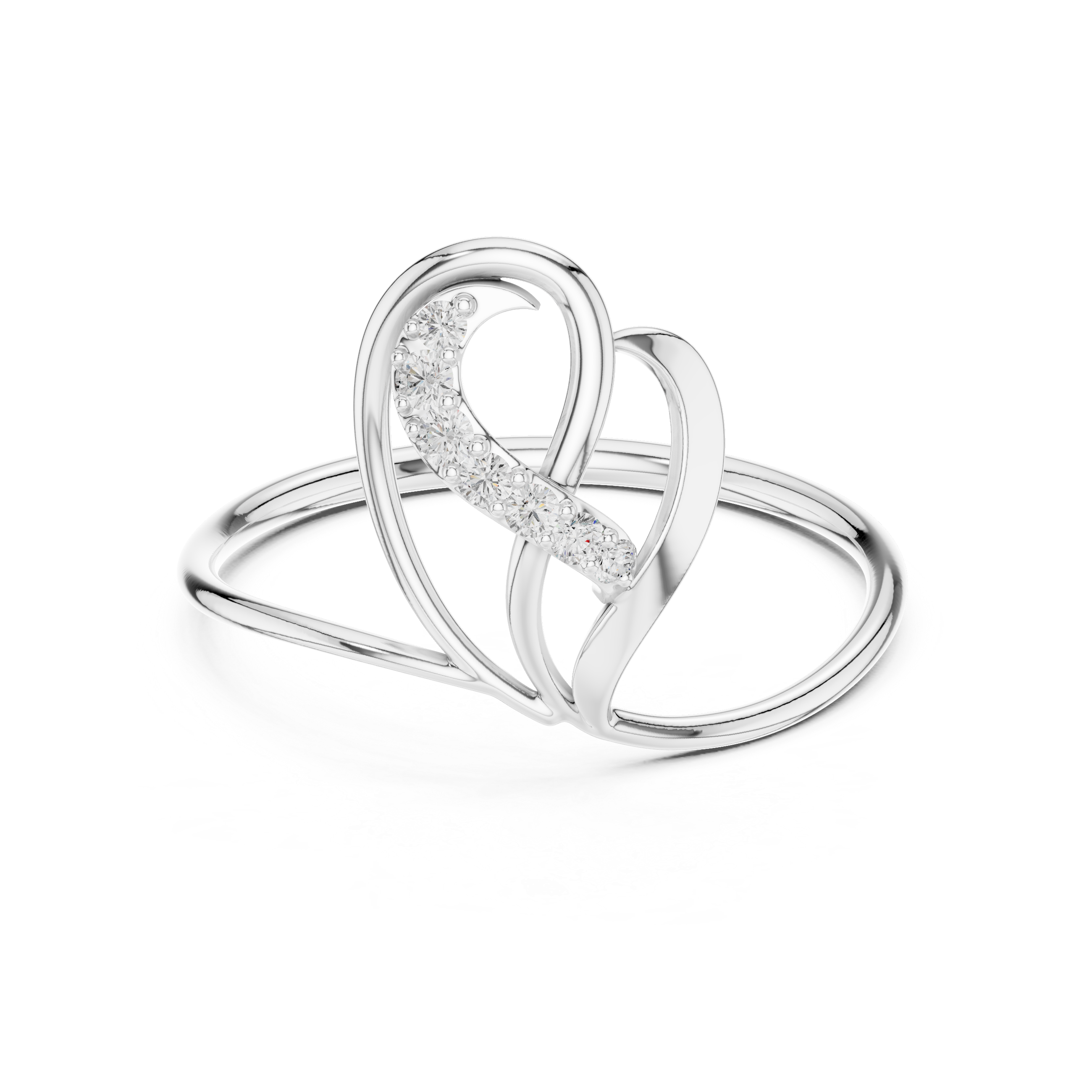 Luxury Twin Heart Diamond Ring