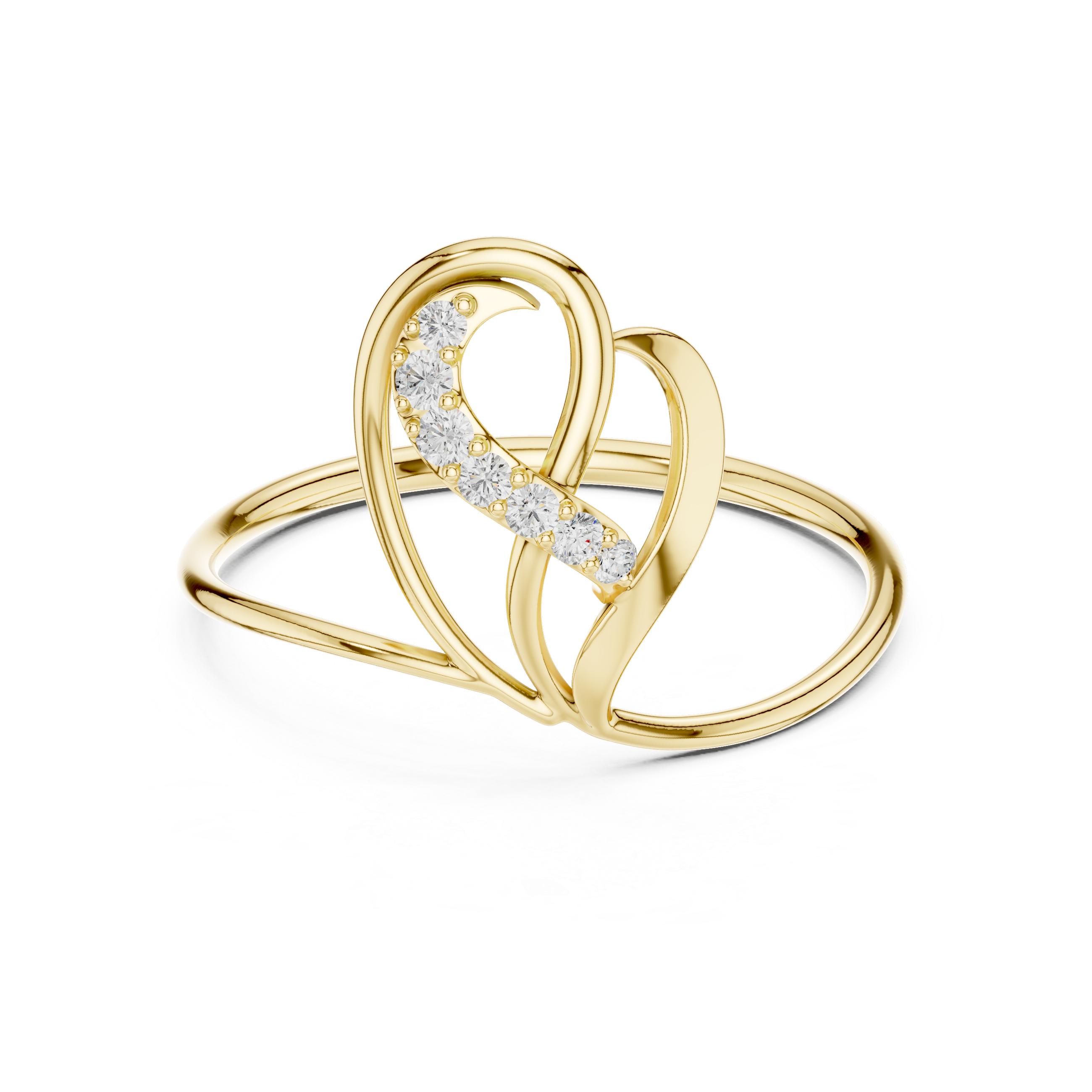 Luxury Twin Heart Diamond Ring