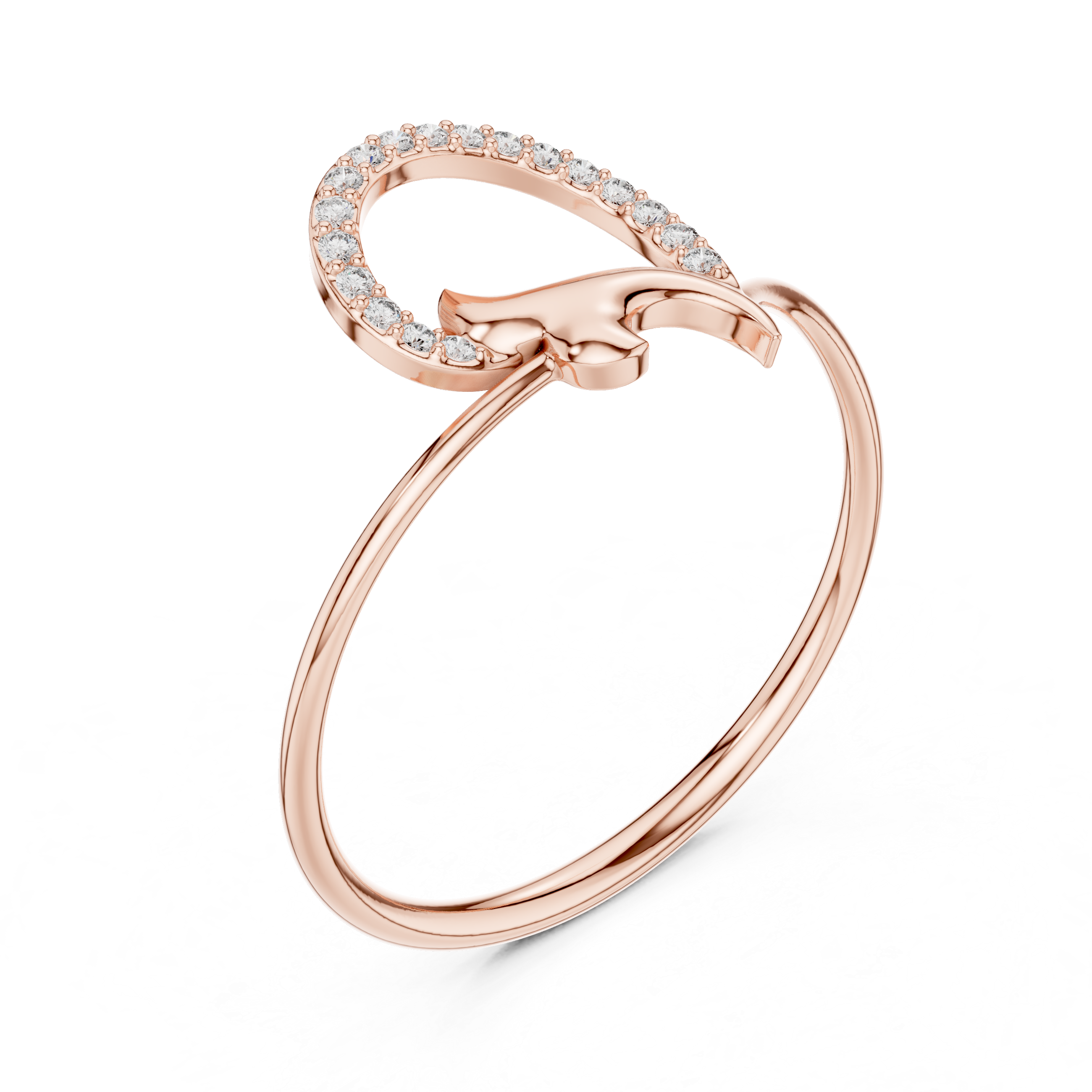 Luxury Crescent Diamond Ring