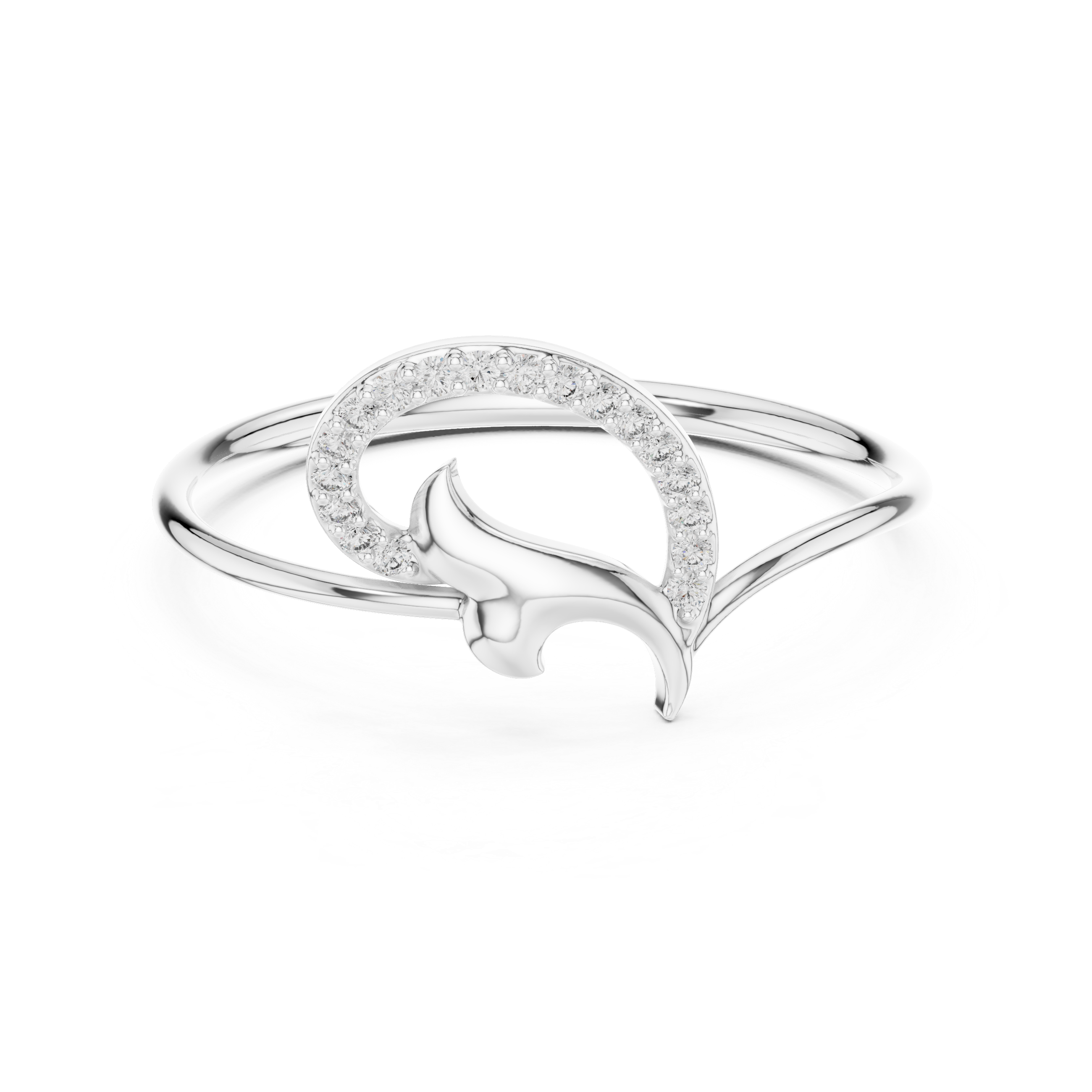 Luxury Crescent Diamond Ring