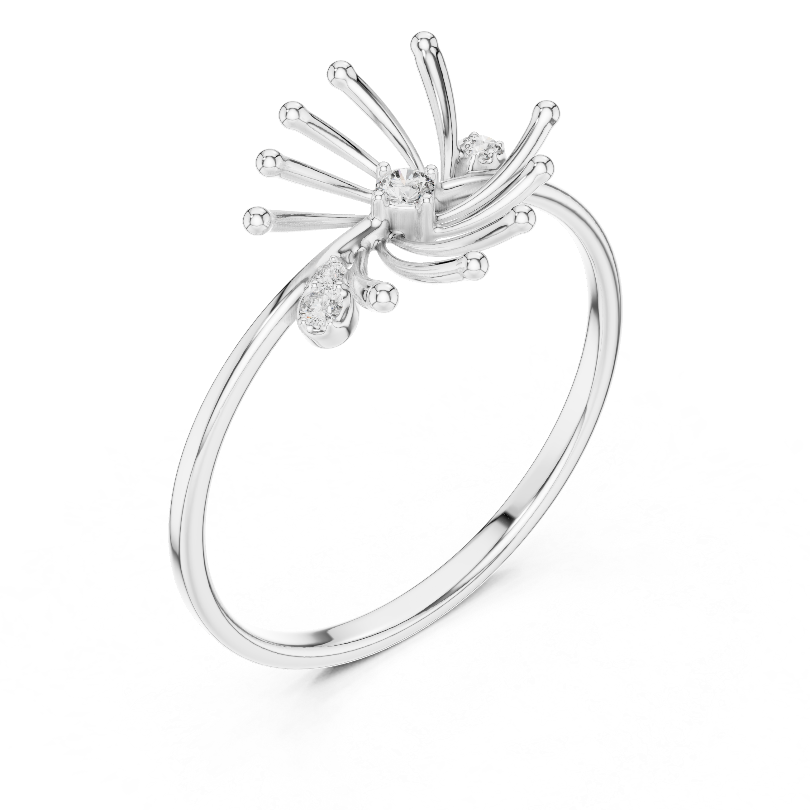 Luxury Starburst Diamond Ring