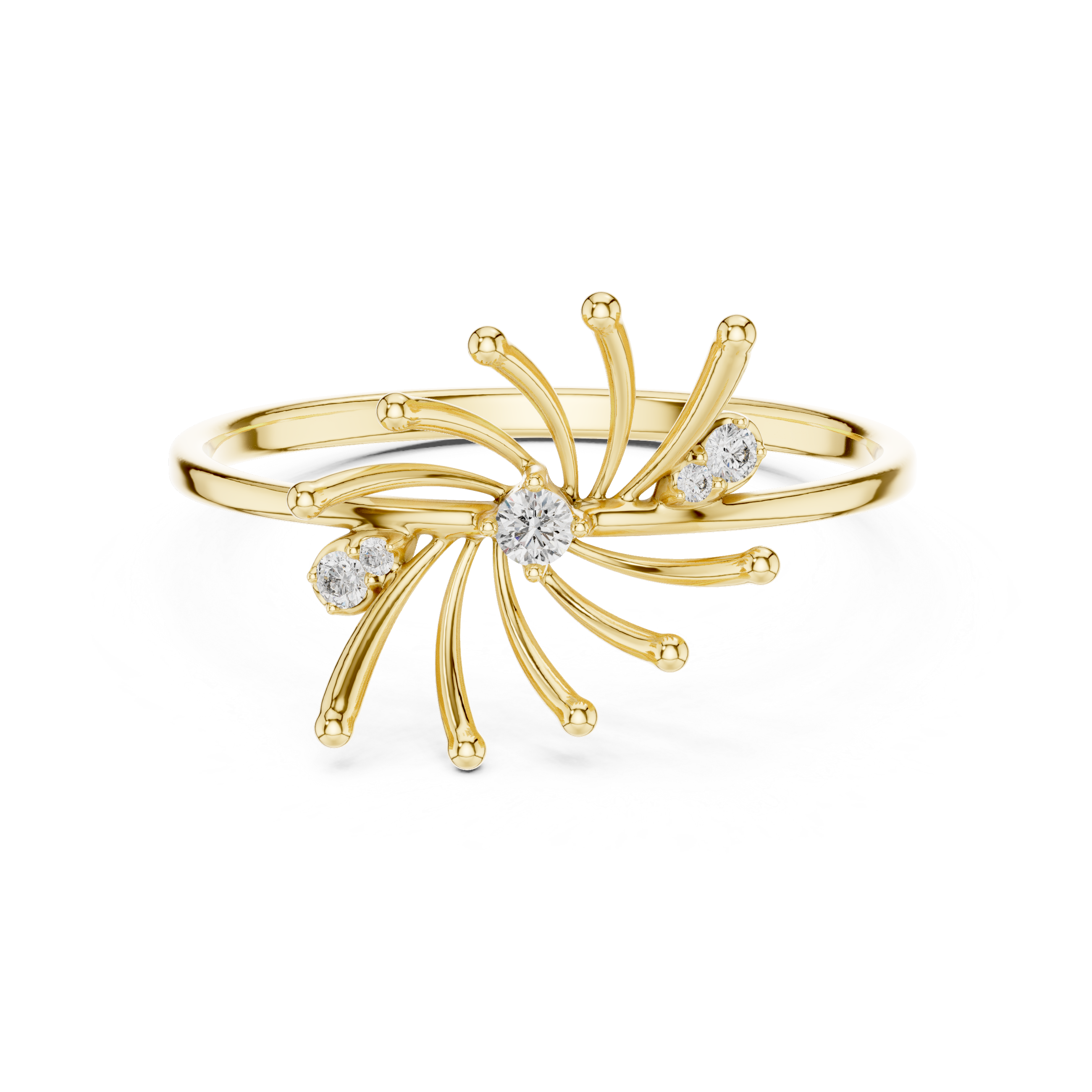 Luxury Starburst Diamond Ring