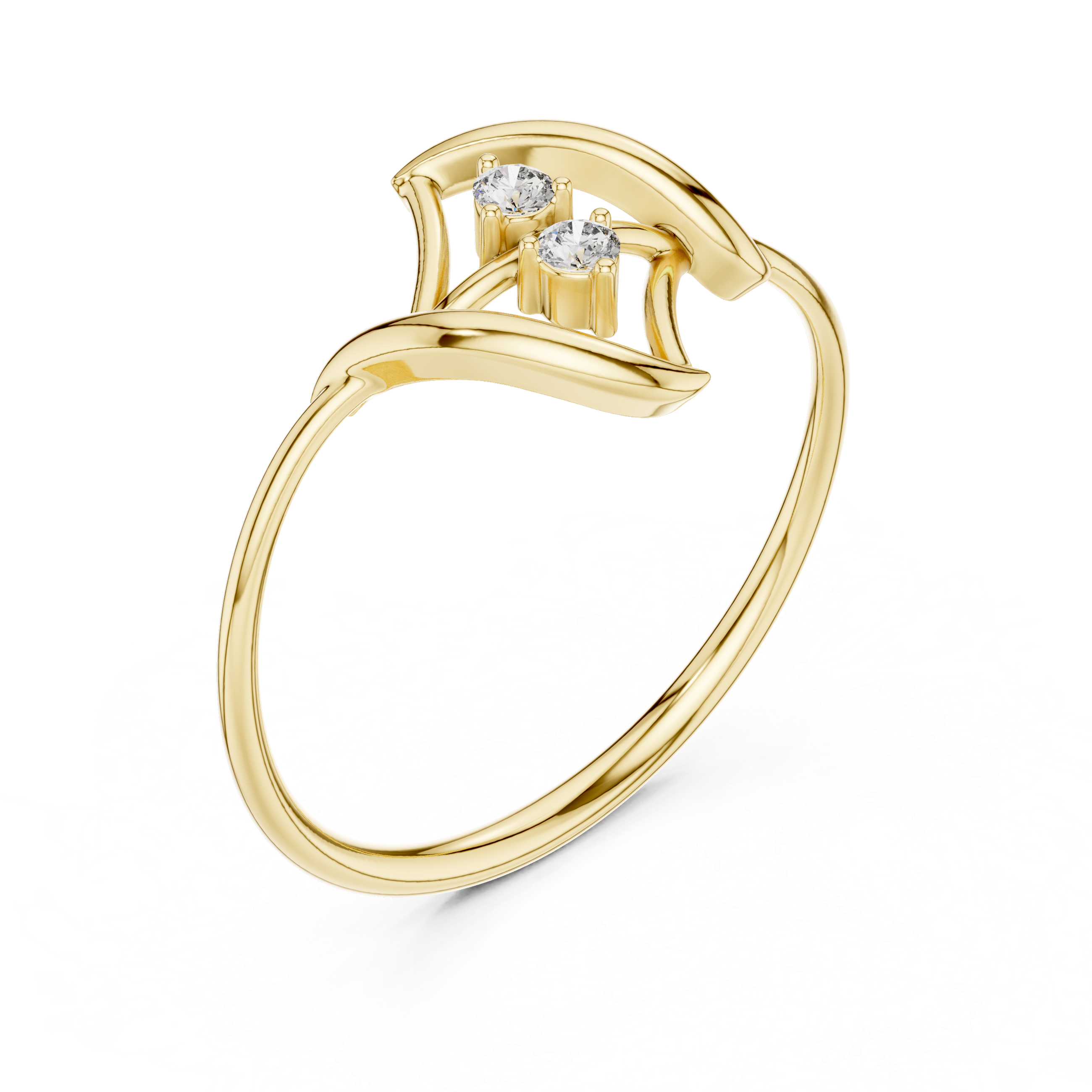 Luxury Geometric Diamond Ring